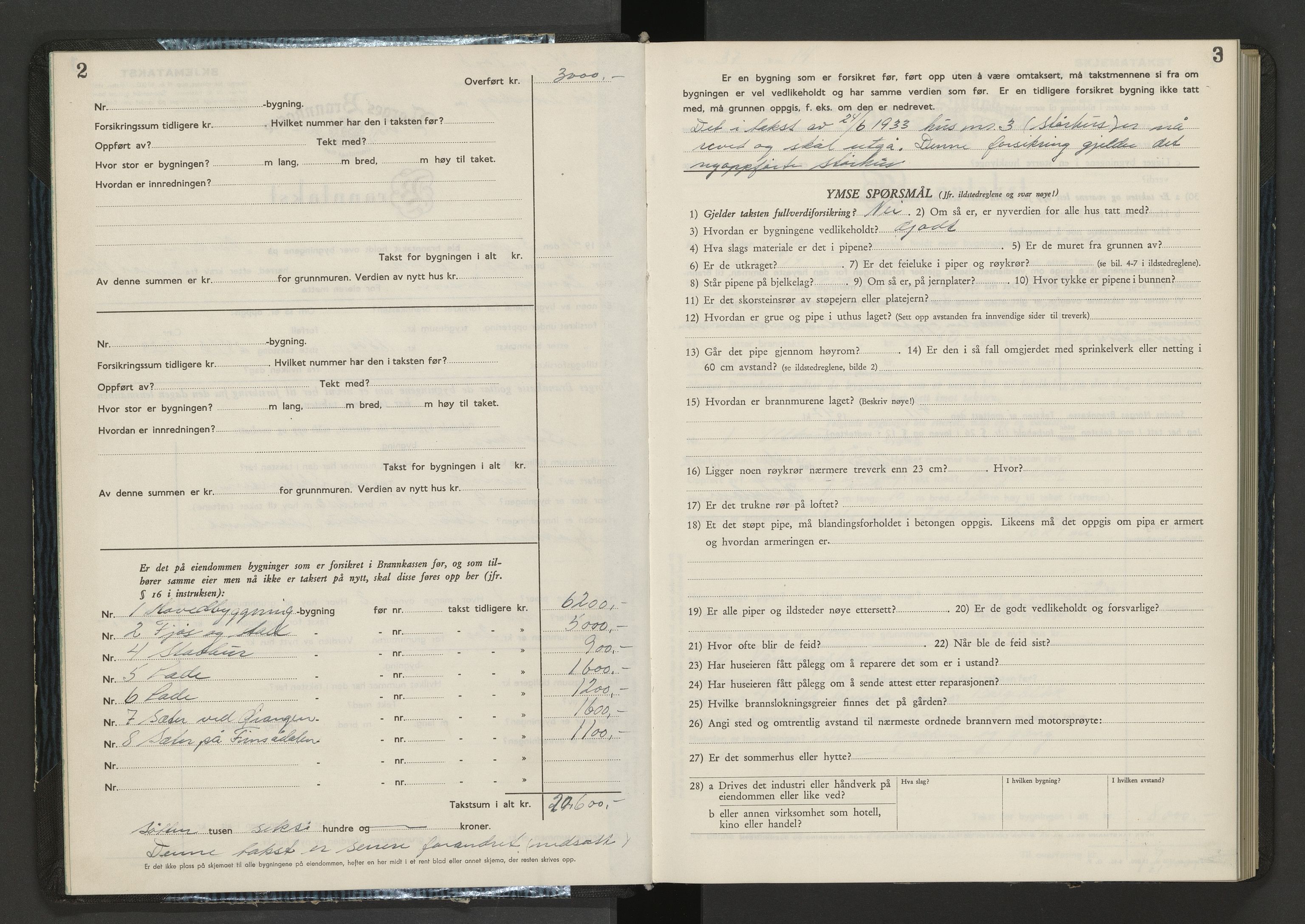 Norges Brannkasse Holtålen og Ålen, AV/SAT-A-1280/Fa/L0002: Branntakstprotokoll, 1947-1955, s. 2-3