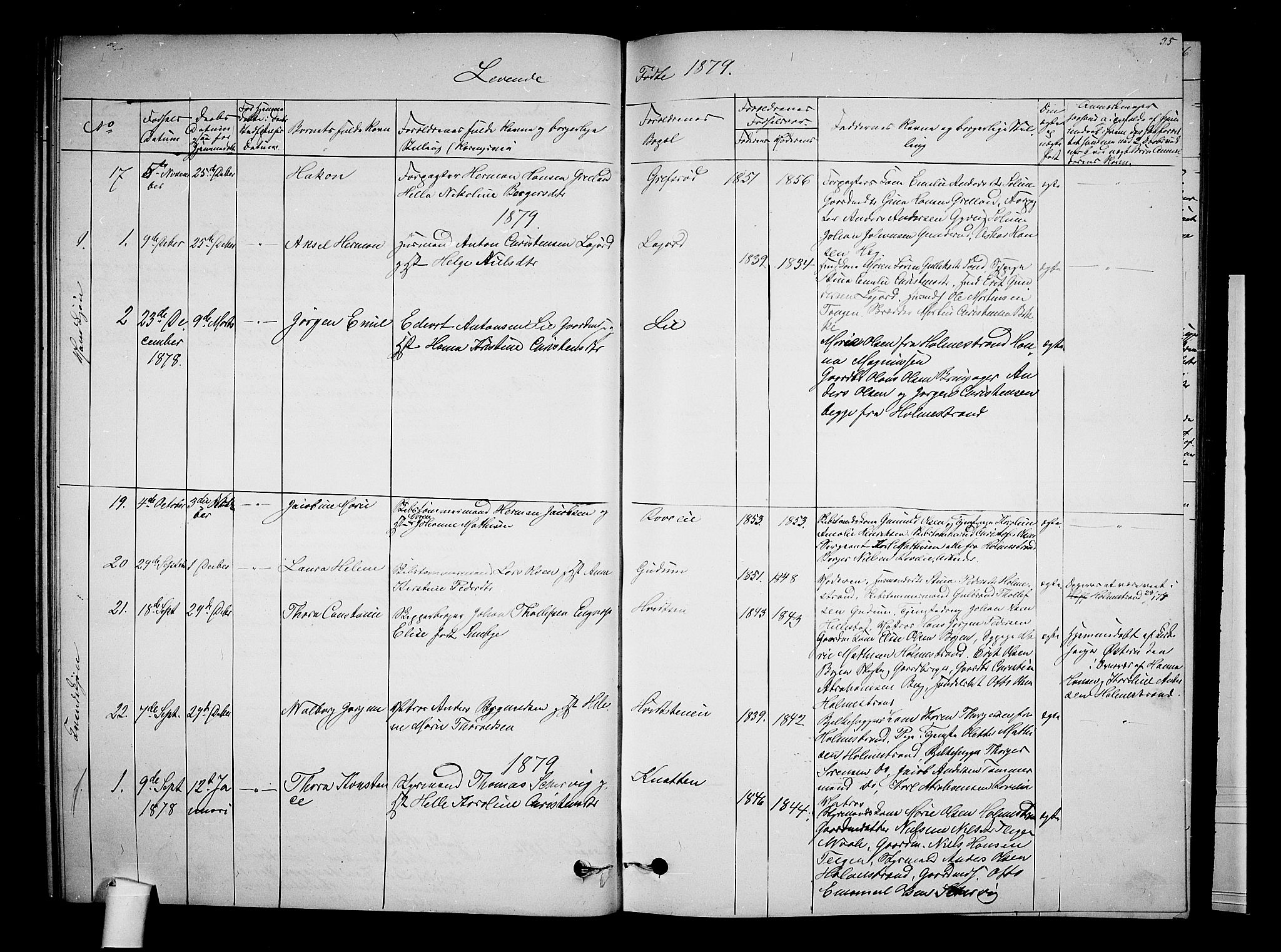Botne kirkebøker, AV/SAKO-A-340/G/Ga/L0002: Klokkerbok nr. I 2, 1867-1880, s. 35