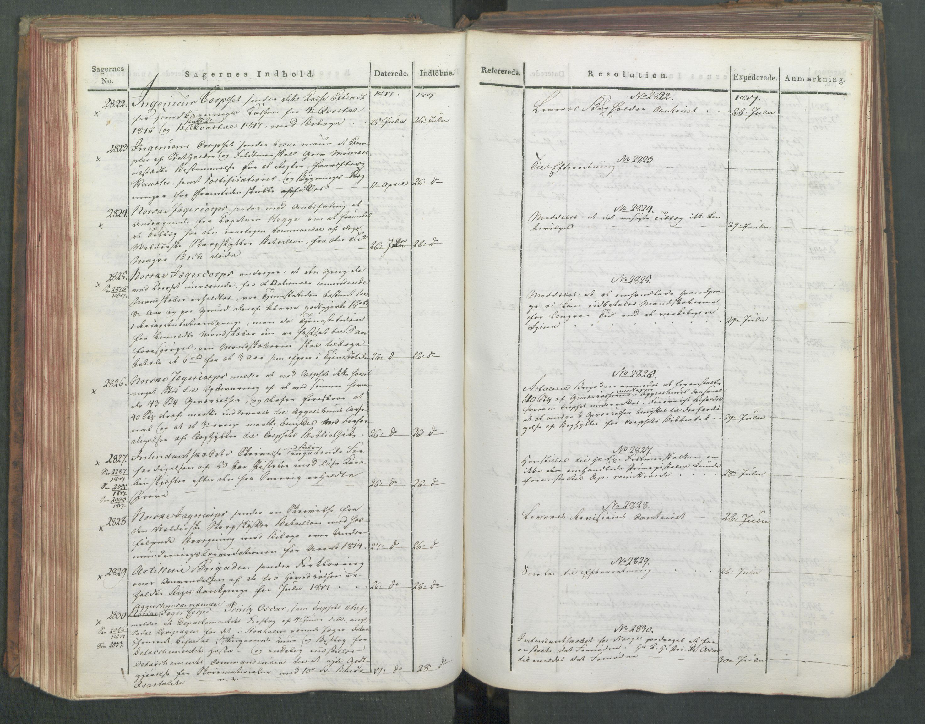 Armédepartementet, AV/RA-RAFA-3493/C/Ca/L0012: 6. Departements Journal, 1817