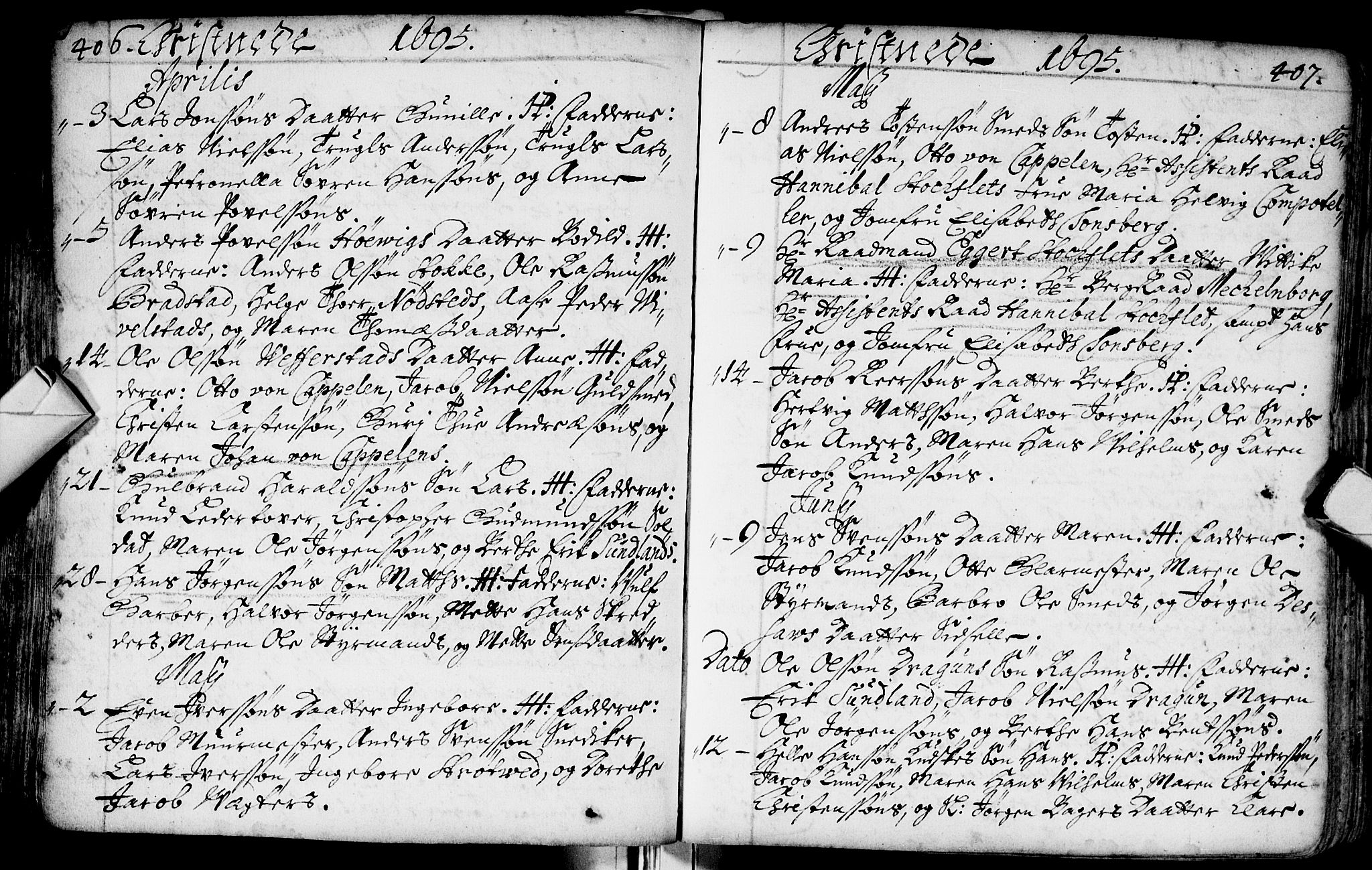 Bragernes kirkebøker, SAKO/A-6/F/Fa/L0002: Ministerialbok nr. I 2, 1680-1705, s. 406-407