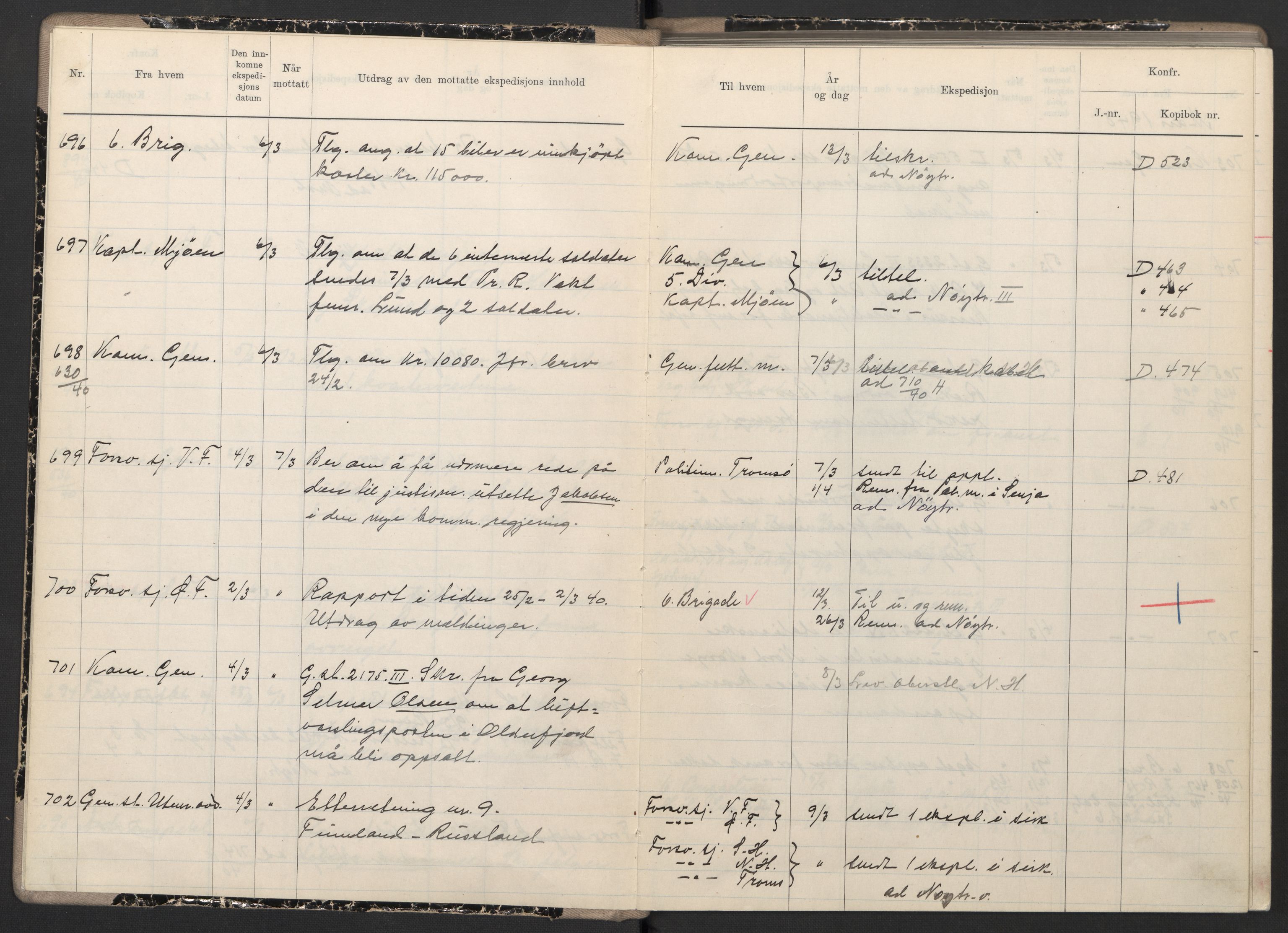 Forsvaret, Forsvarets krigshistoriske avdeling, AV/RA-RAFA-2017/Y/Yb/L0120: II-C-11-600  -  6. Divisjon, 1940, s. 44