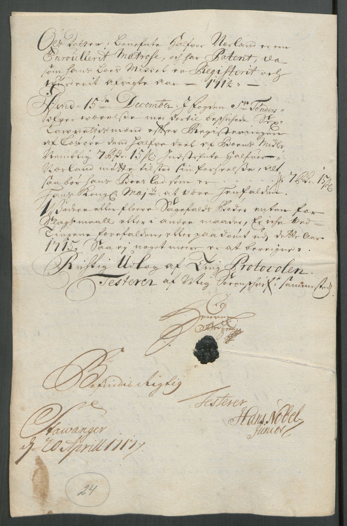 Rentekammeret inntil 1814, Reviderte regnskaper, Fogderegnskap, AV/RA-EA-4092/R47/L2868: Fogderegnskap Ryfylke, 1715, s. 240