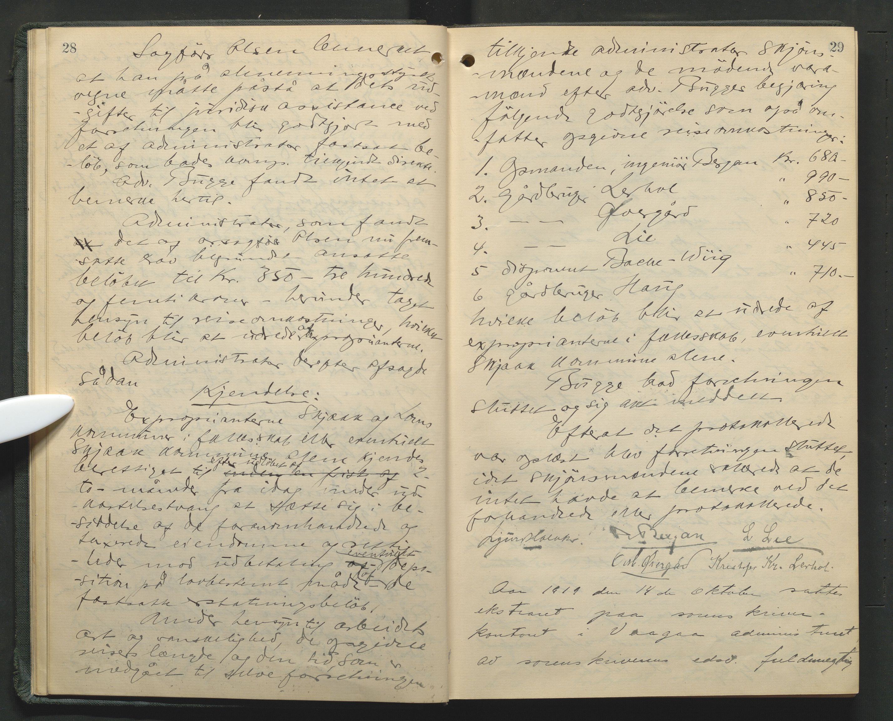 Nord-Gudbrandsdal tingrett, AV/SAH-TING-002/G/Gc/Gcb/L0013: Ekstrarettsprotokoll for åstedssaker, 1919-1927, s. 28-29