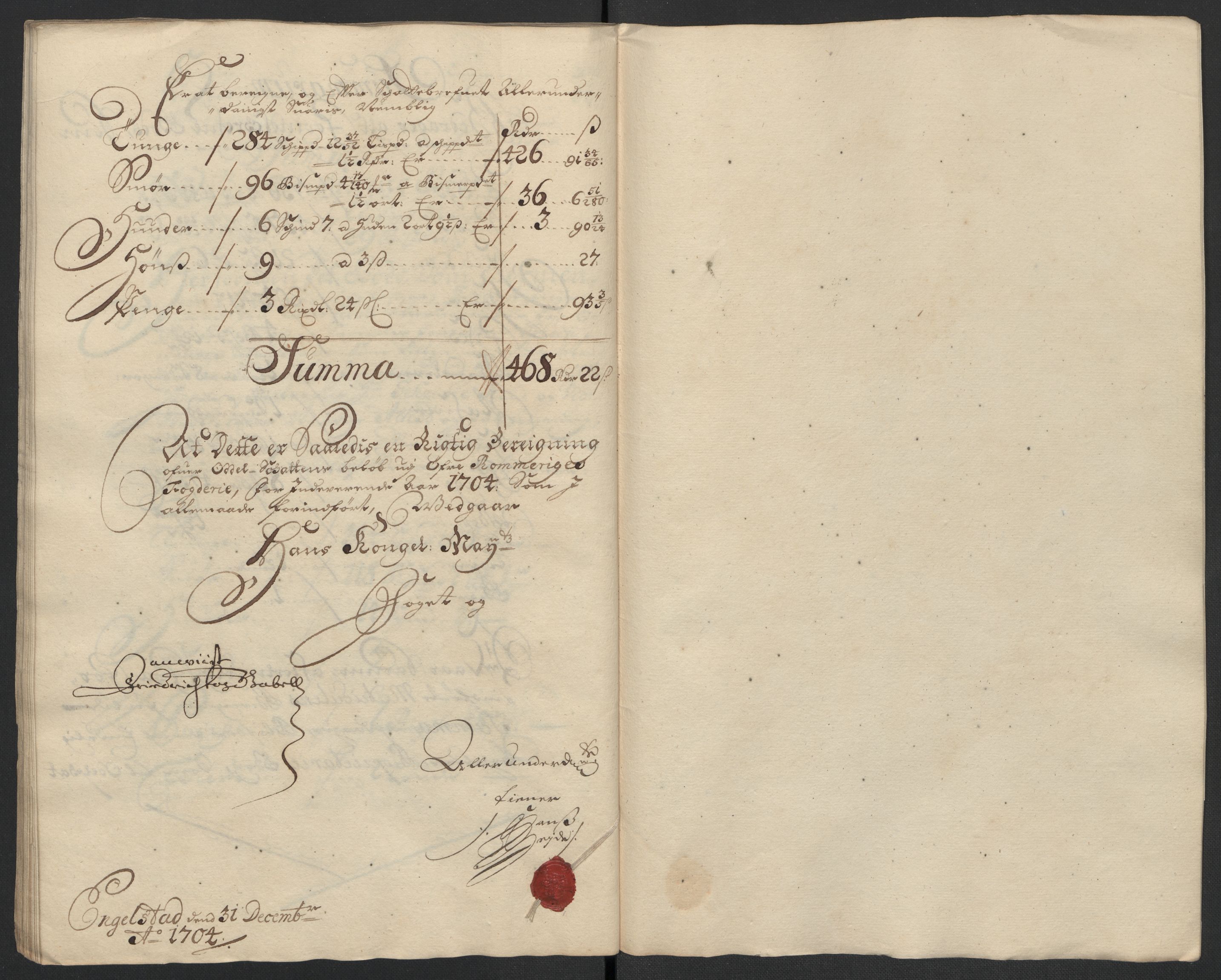 Rentekammeret inntil 1814, Reviderte regnskaper, Fogderegnskap, RA/EA-4092/R12/L0717: Fogderegnskap Øvre Romerike, 1704-1705, s. 175