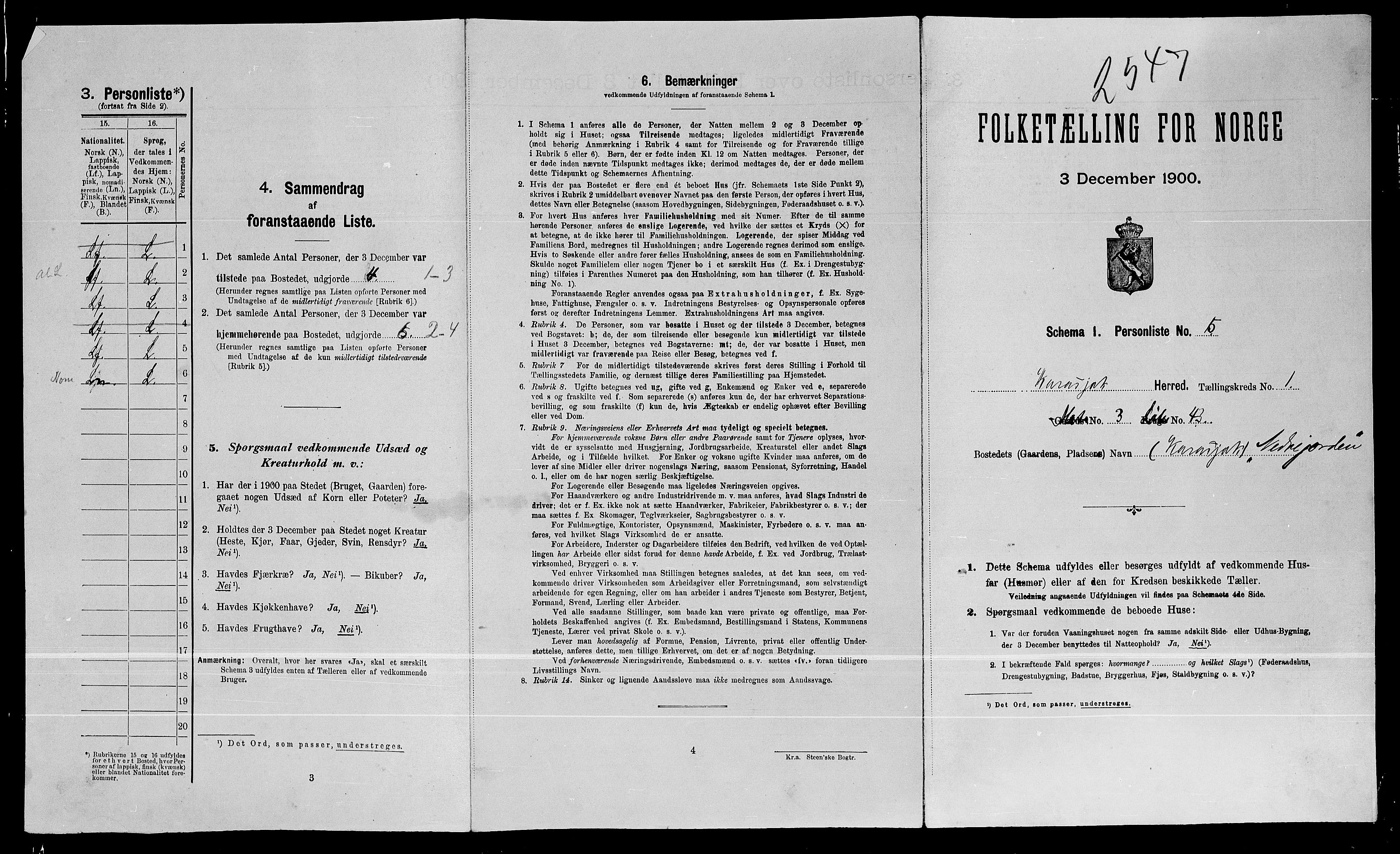 SATØ, Folketelling 1900 for 2021 Karasjok herred, 1900, s. 36