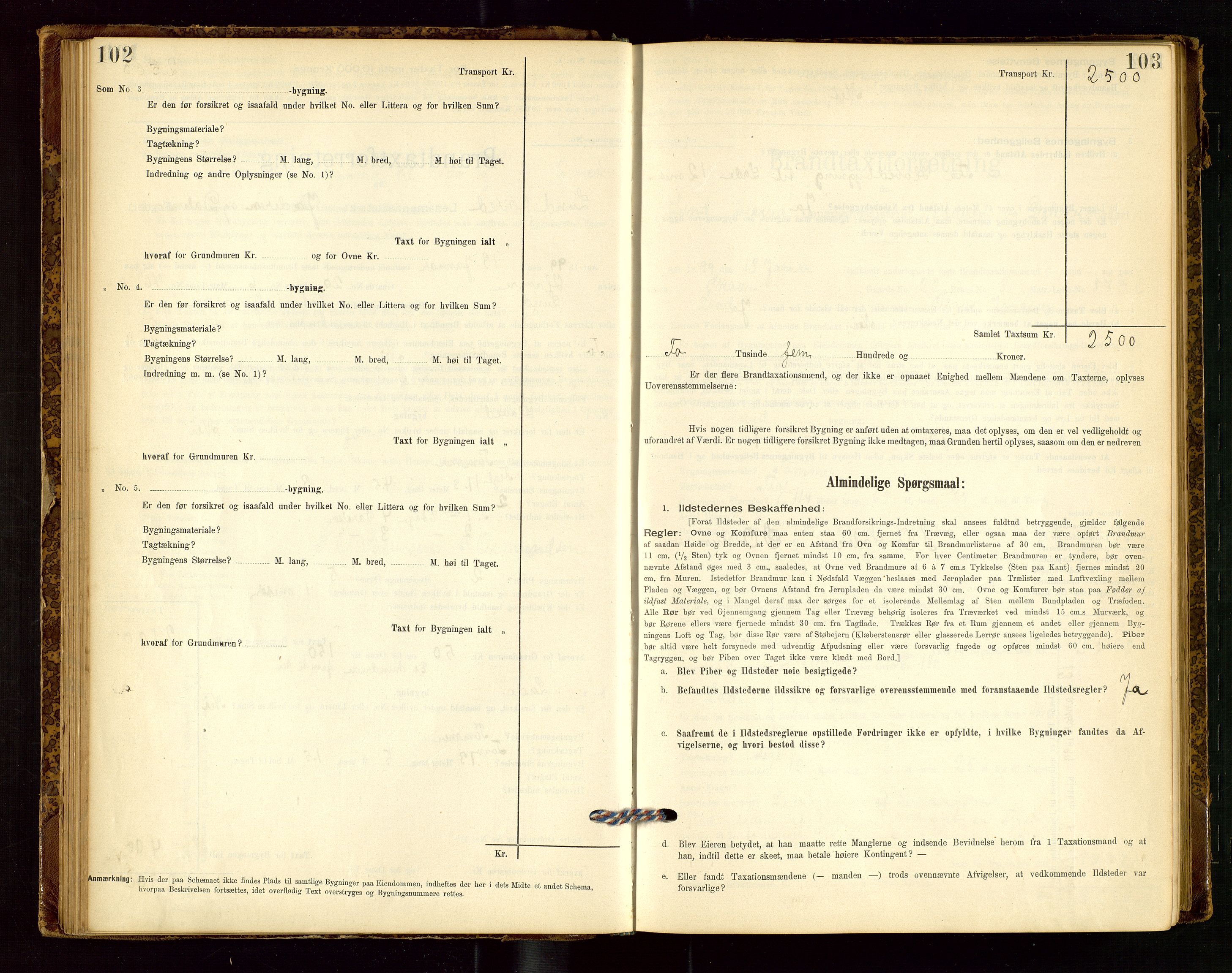 Lund lensmannskontor, SAST/A-100303/Gob/L0001: "Brandtakstprotokol", 1894-1907, s. 102-103