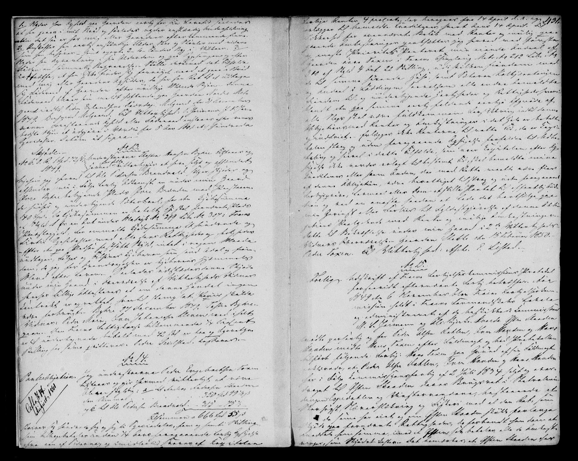 Mellom-Gudbrandsdal sorenskriveri, SAH/TING-038/H/Hb/L0002/0002: Pantebok nr. 2b, 1850-1854, s. 431