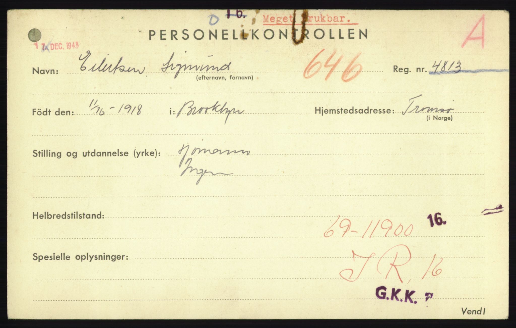 Forsvaret, Troms infanteriregiment nr. 16, AV/RA-RAFA-3146/P/Pa/L0023: Rulleblad for regimentets menige mannskaper, årsklasse 1939, 1939, s. 195