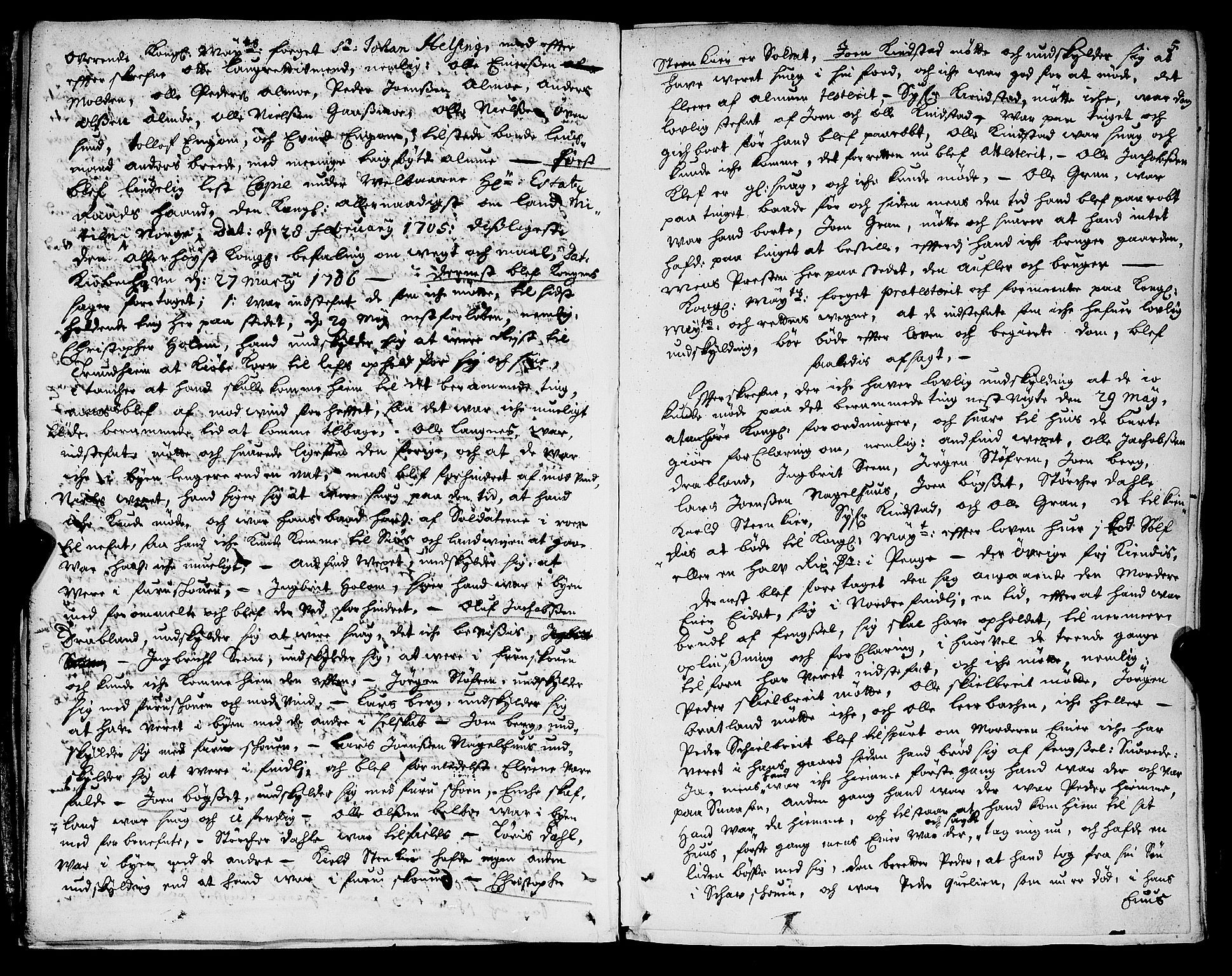 Inderøy sorenskriveri, AV/SAT-A-4147/1/1/1A/L0006: Tingbok, 1706-1710, s. 4b-5a