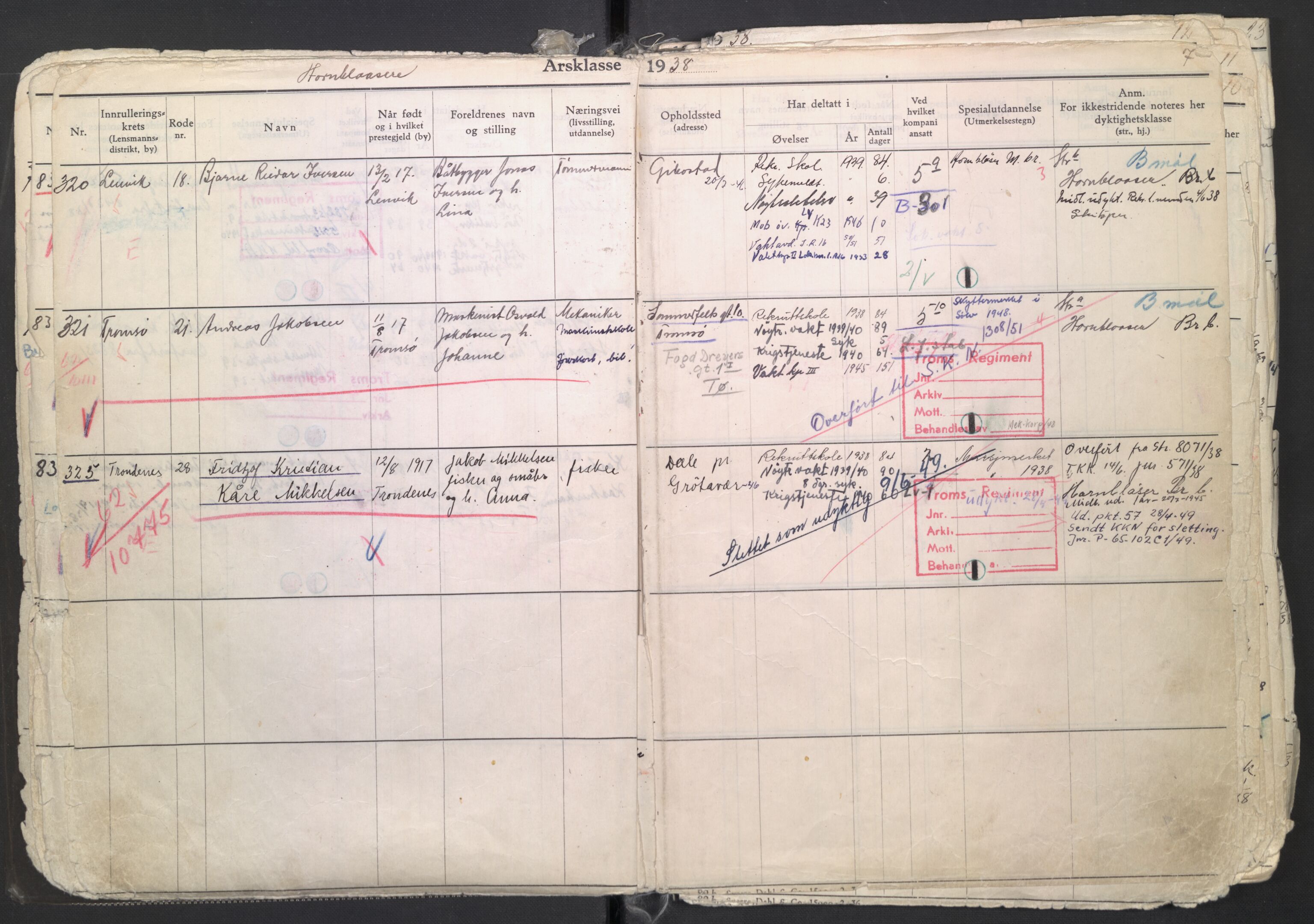 Forsvaret, Troms infanteriregiment nr. 16, AV/RA-RAFA-3146/P/Pa/L0007/0003: Ruller / Rulle for regimentets menige mannskaper, årsklasse 1938, 1938, s. 7