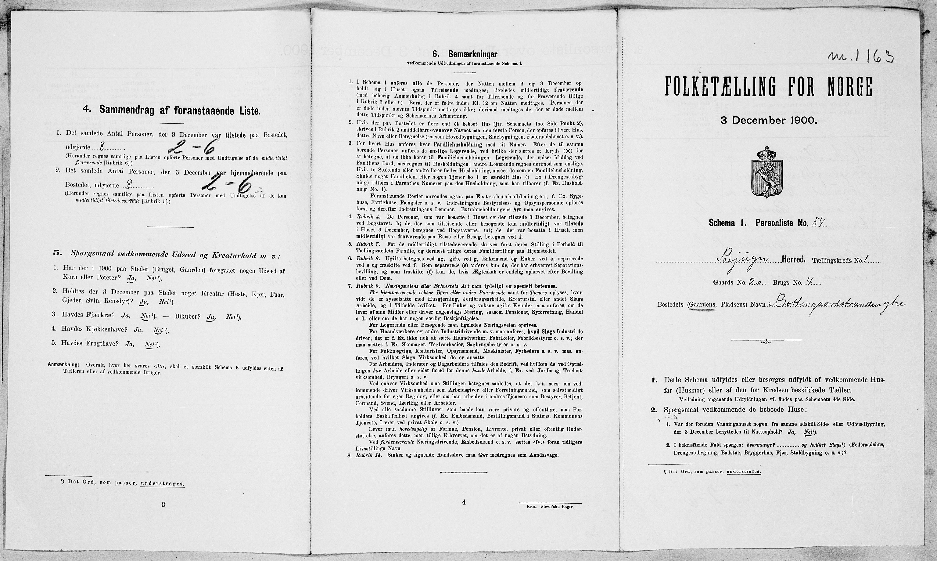 SAT, Folketelling 1900 for 1627 Bjugn herred, 1900, s. 134