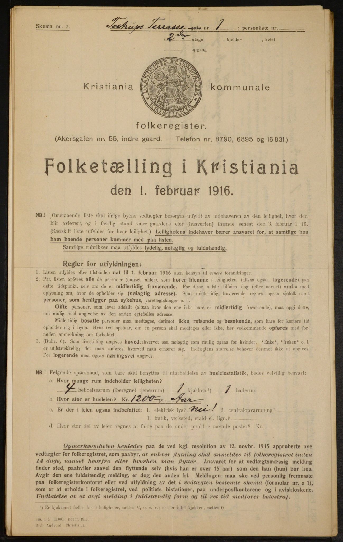 OBA, Kommunal folketelling 1.2.1916 for Kristiania, 1916, s. 118350