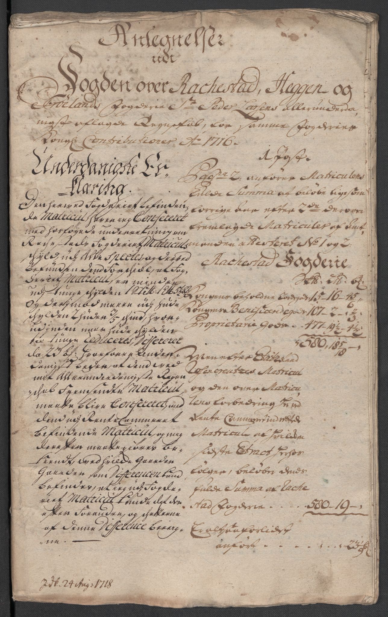 Rentekammeret inntil 1814, Reviderte regnskaper, Fogderegnskap, AV/RA-EA-4092/R07/L0312: Fogderegnskap Rakkestad, Heggen og Frøland, 1716, s. 154