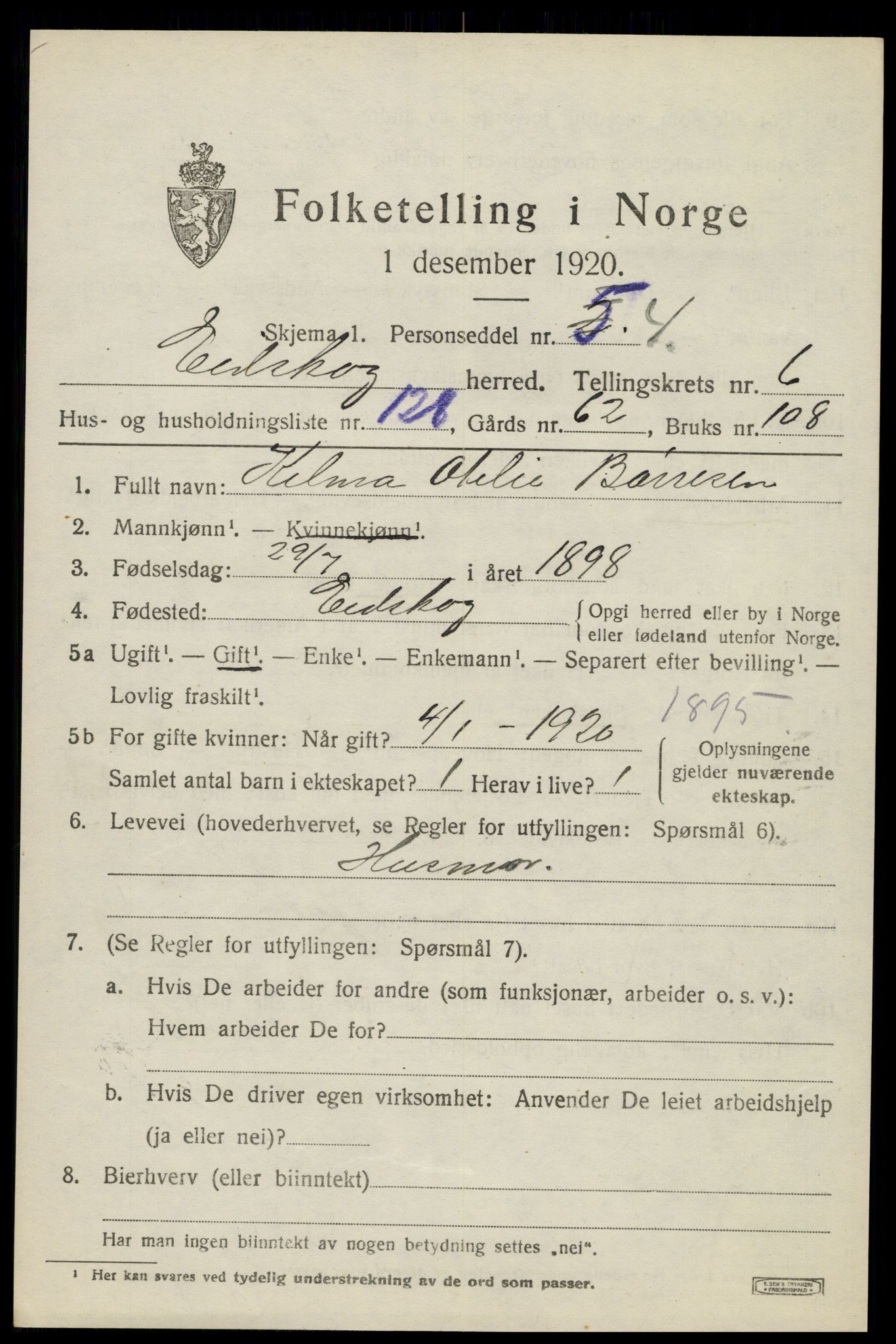 SAH, Folketelling 1920 for 0420 Eidskog herred, 1920, s. 7811