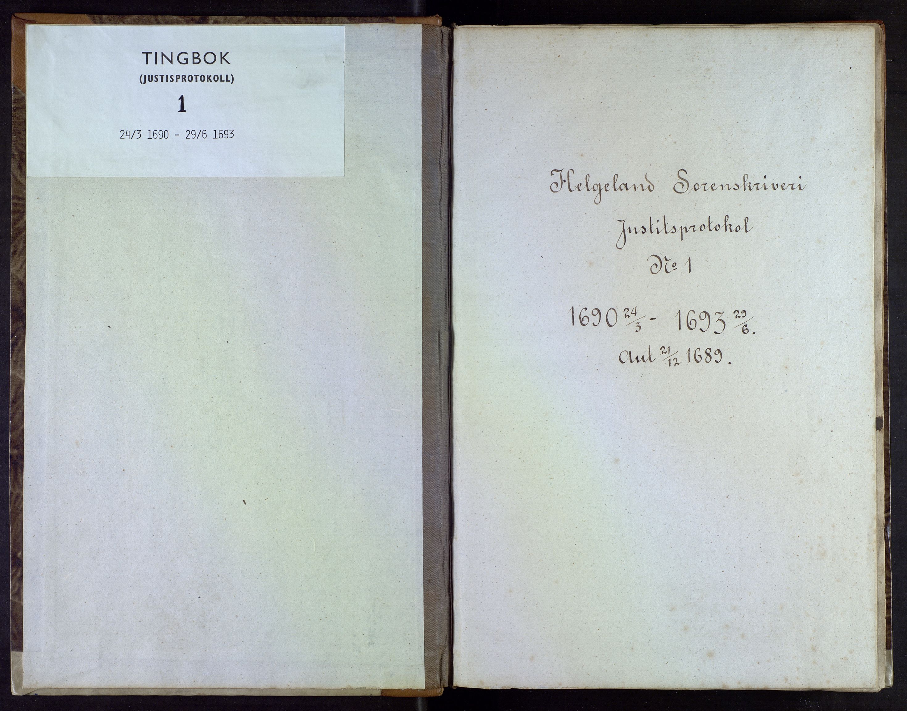 Helgeland sorenskriveri, AV/SAT-A-0004/1/1A/L0001: Tingbok 1, 1690-1693