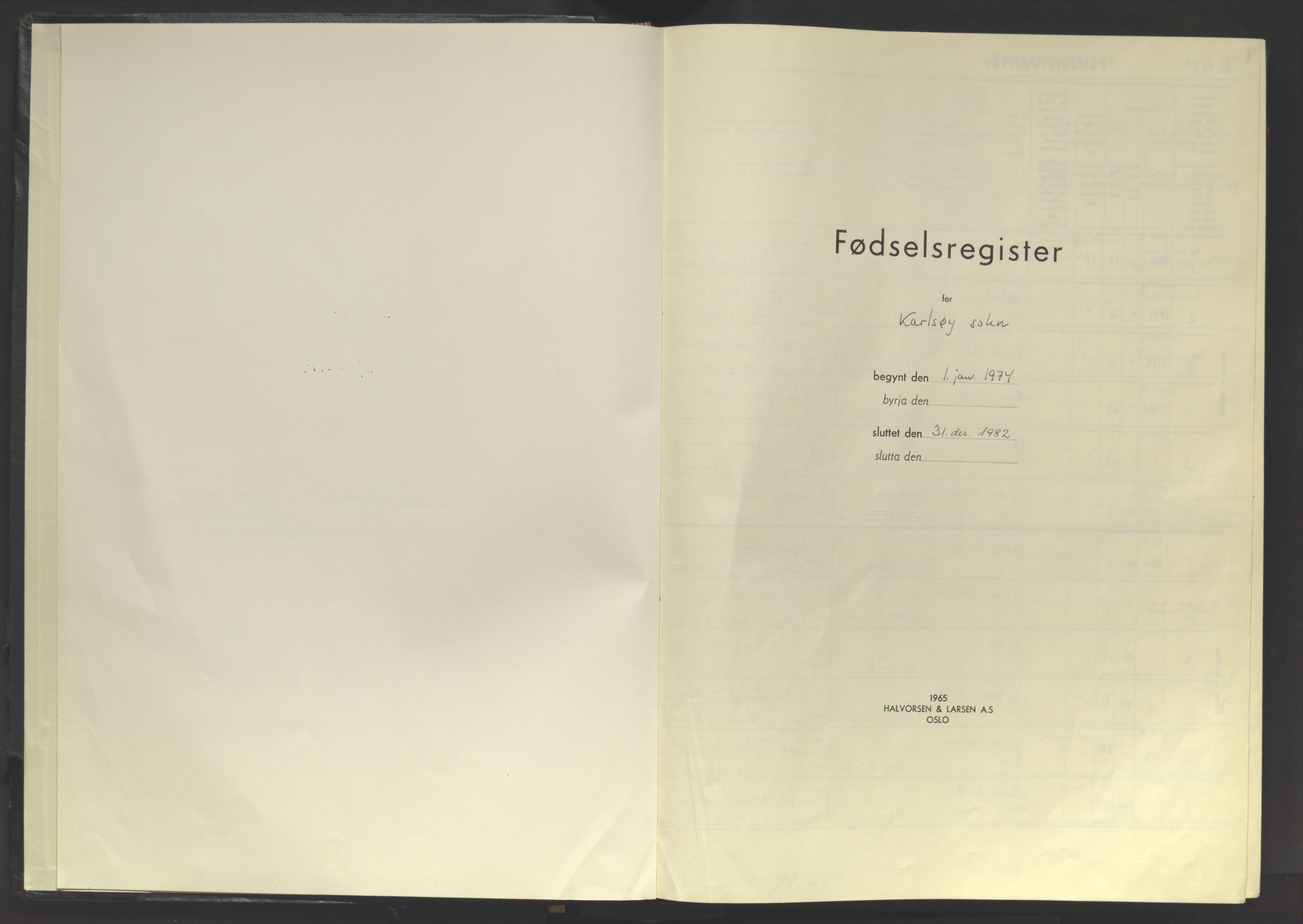 Karlsøy sokneprestembete, AV/SATØ-S-1299/I/Ic/L0066: Fødselsregister nr. 66, 1974-1982