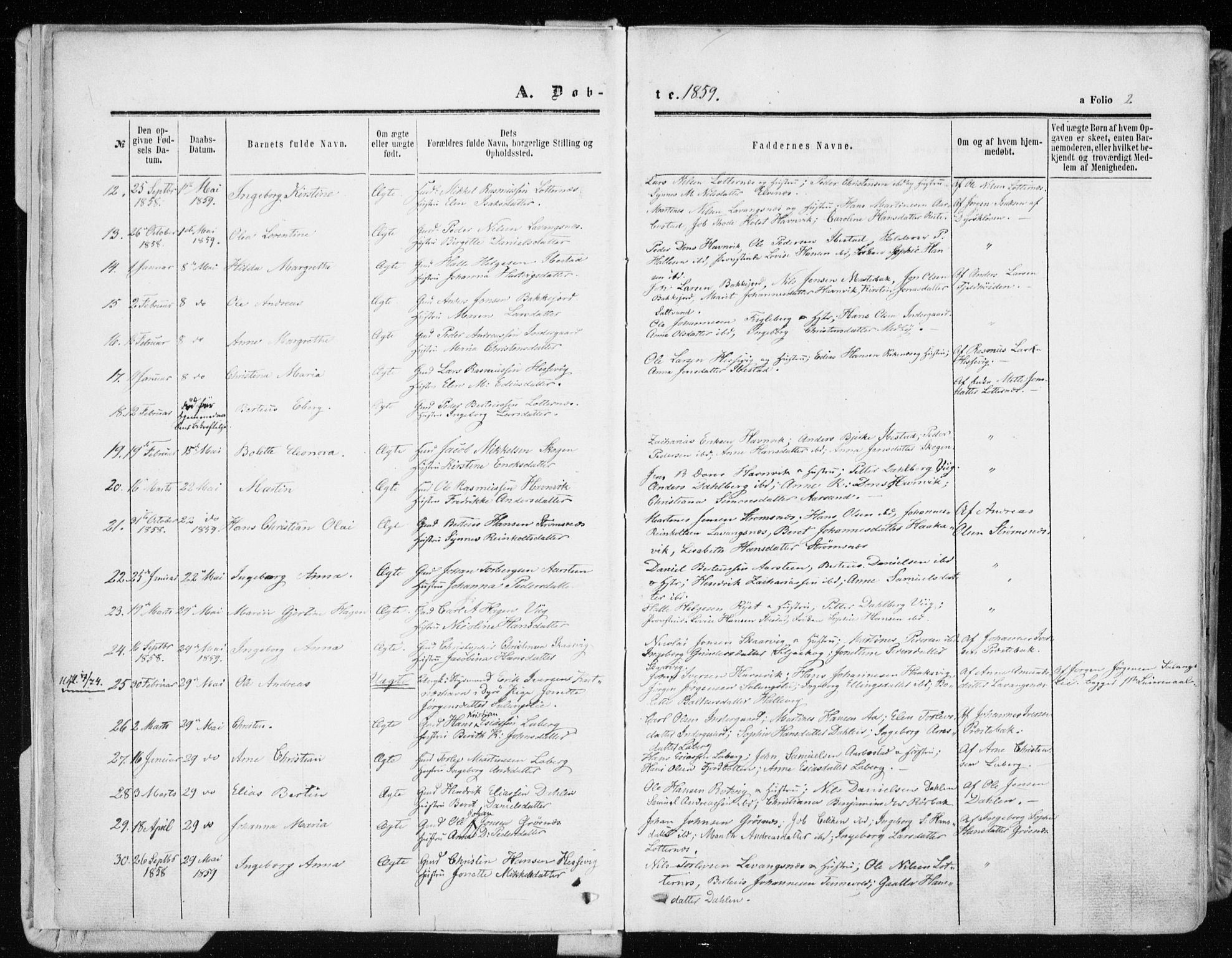Ibestad sokneprestembete, AV/SATØ-S-0077/H/Ha/Haa/L0009kirke: Ministerialbok nr. 9, 1859-1868, s. 2
