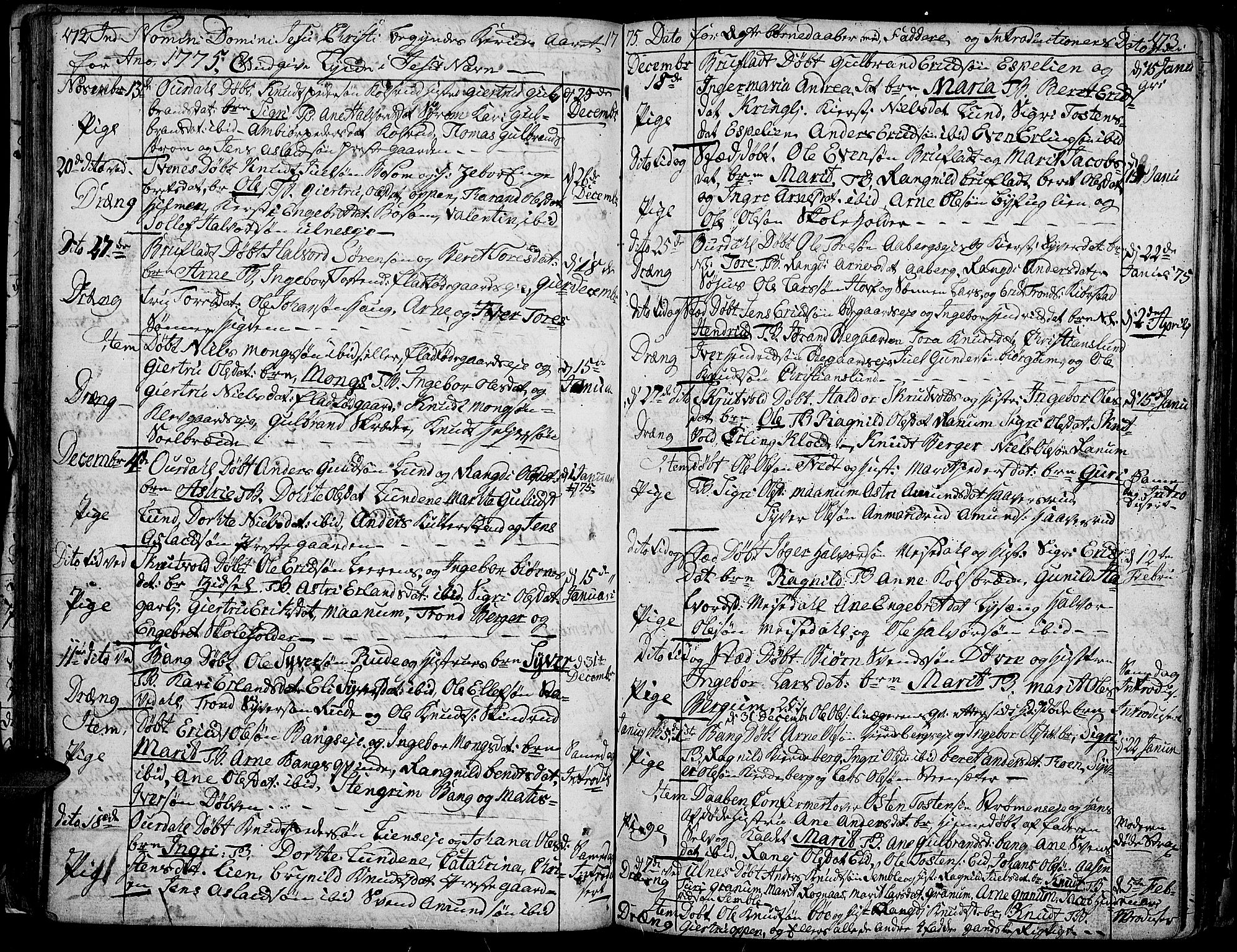 Aurdal prestekontor, AV/SAH-PREST-126/H/Ha/Haa/L0005: Ministerialbok nr. 5, 1763-1781, s. 172-173