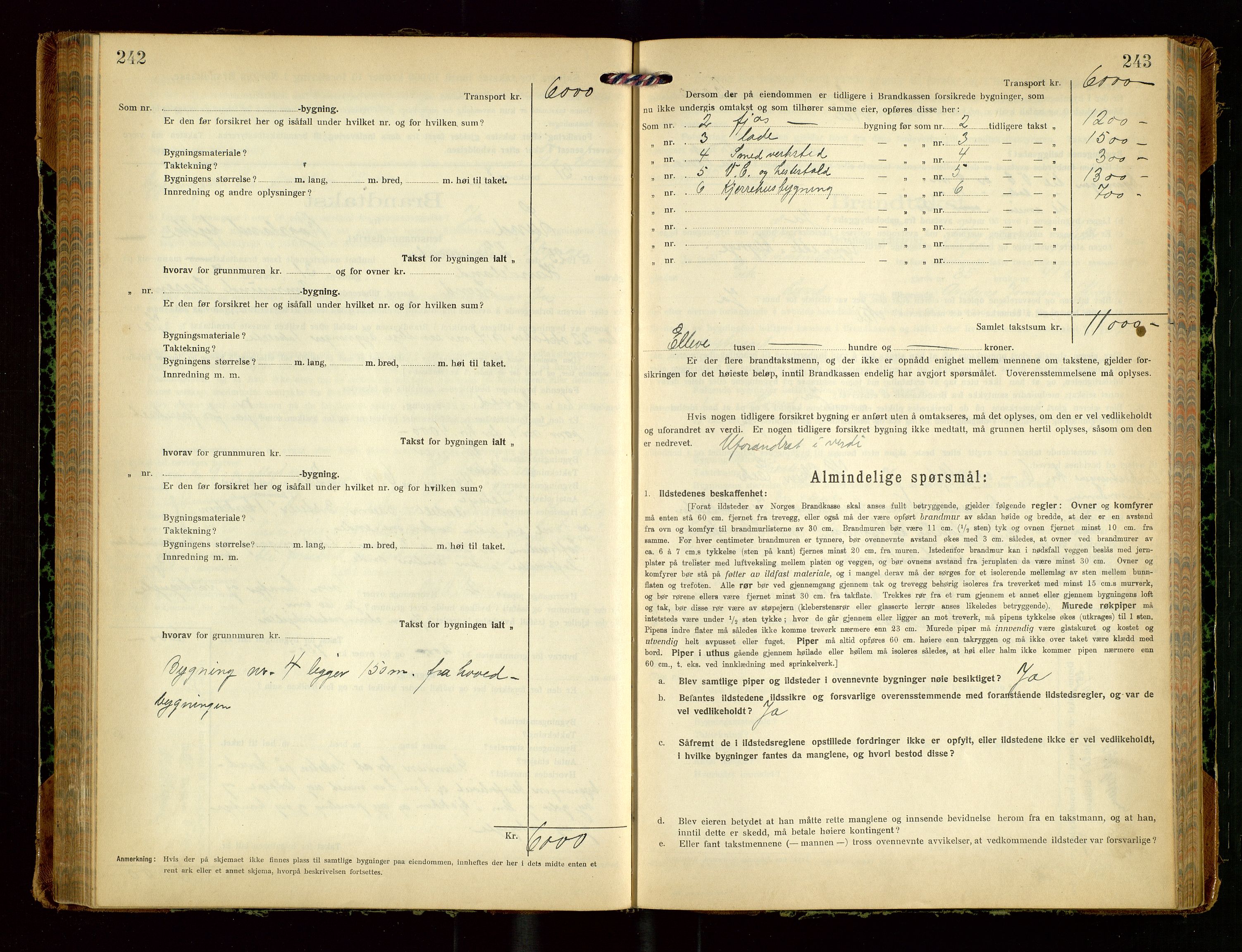 Lund lensmannskontor, SAST/A-100303/Gob/L0004: "Brandtakstprotokol", 1921-1929, s. 242-243