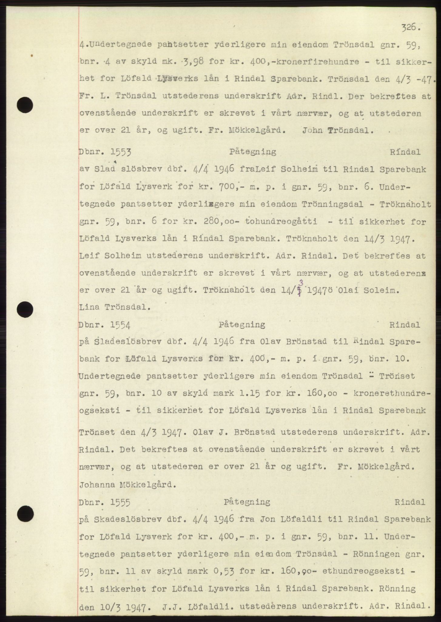 Nordmøre sorenskriveri, SAT/A-4132/1/2/2Ca: Pantebok nr. C82b, 1946-1951, Dagboknr: 1553/1947