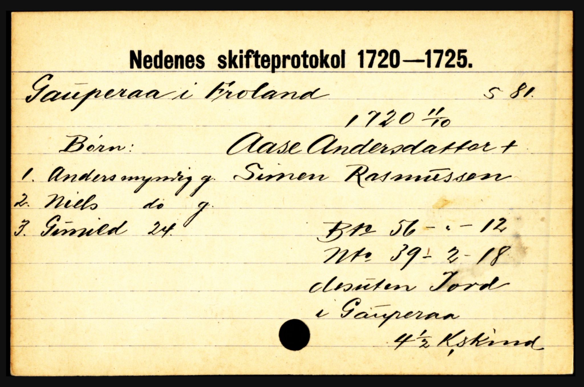 Nedenes sorenskriveri før 1824, AV/SAK-1221-0007/H, s. 8679