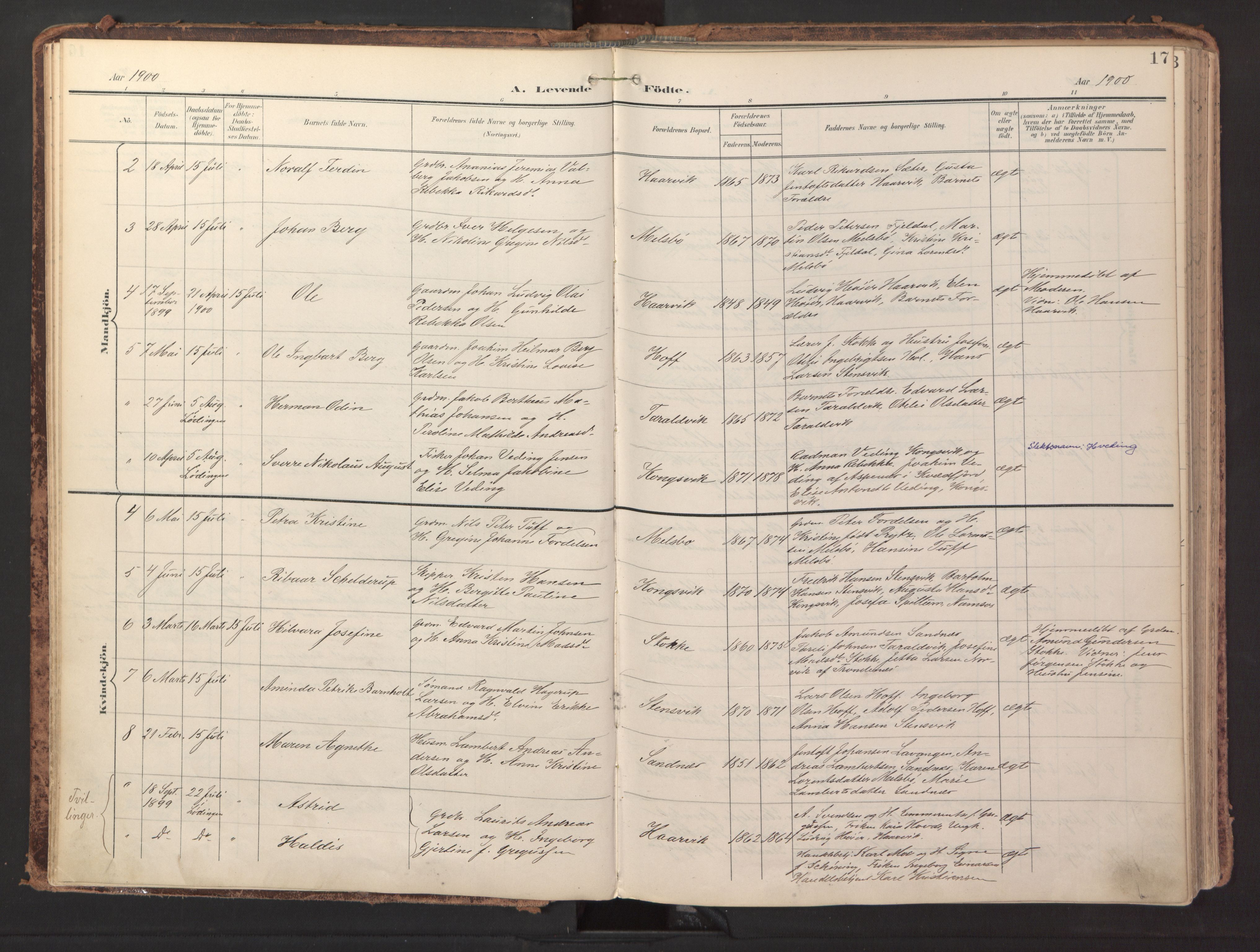 Ministerialprotokoller, klokkerbøker og fødselsregistre - Nordland, AV/SAT-A-1459/865/L0926: Ministerialbok nr. 865A04, 1897-1912, s. 17