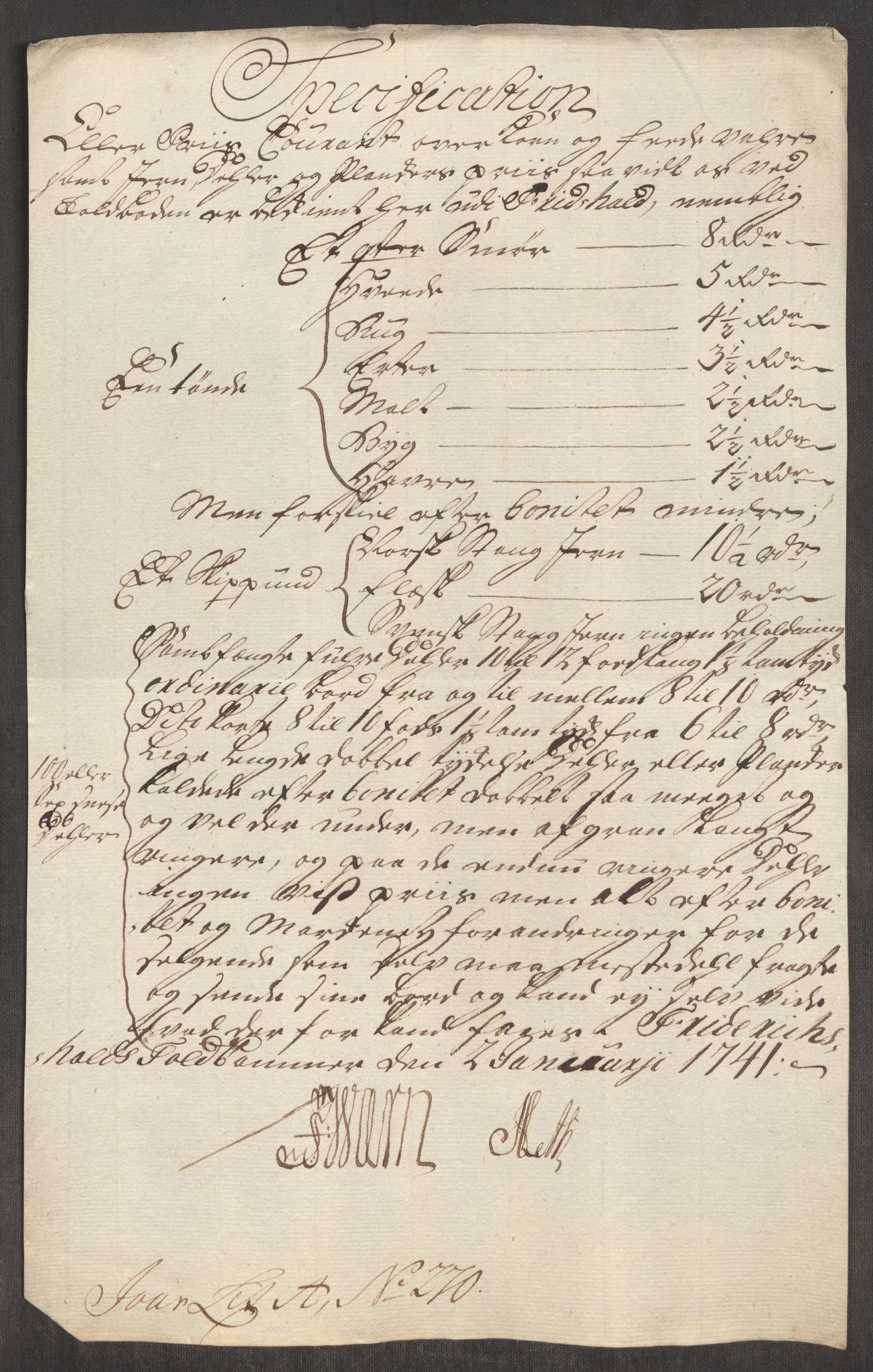 Rentekammeret inntil 1814, Realistisk ordnet avdeling, RA/EA-4070/Oe/L0002: [Ø1]: Priskuranter, 1740-1744, s. 18