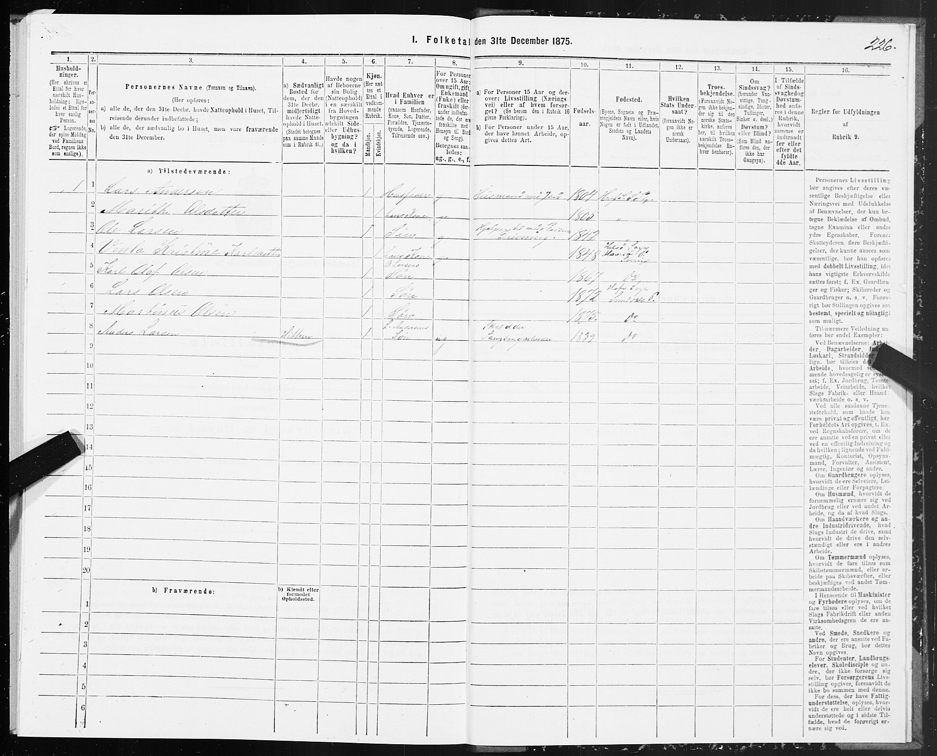 SAT, Folketelling 1875 for 1563P Sunndal prestegjeld, 1875, s. 2226