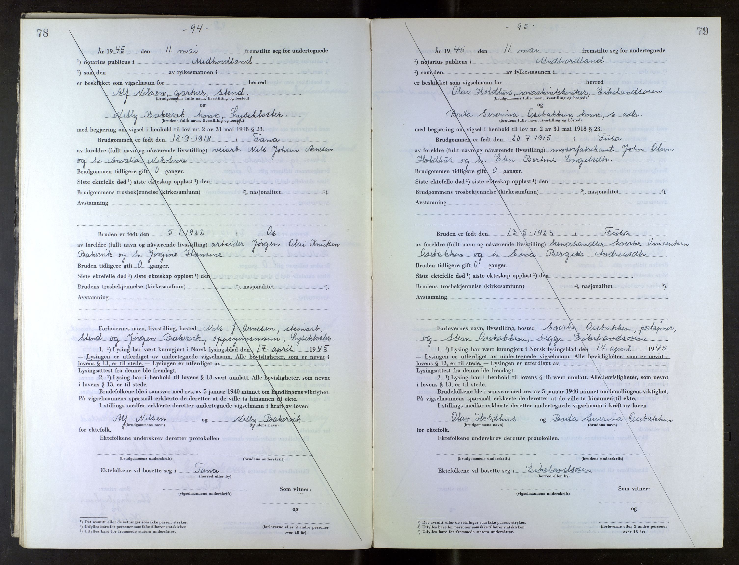 Midhordland sorenskriveri, AV/SAB-A-3001/1/M/Mc/Mca/L0007: Notarialbilag. Vigselbøker, 1945-1948, s. 78-79