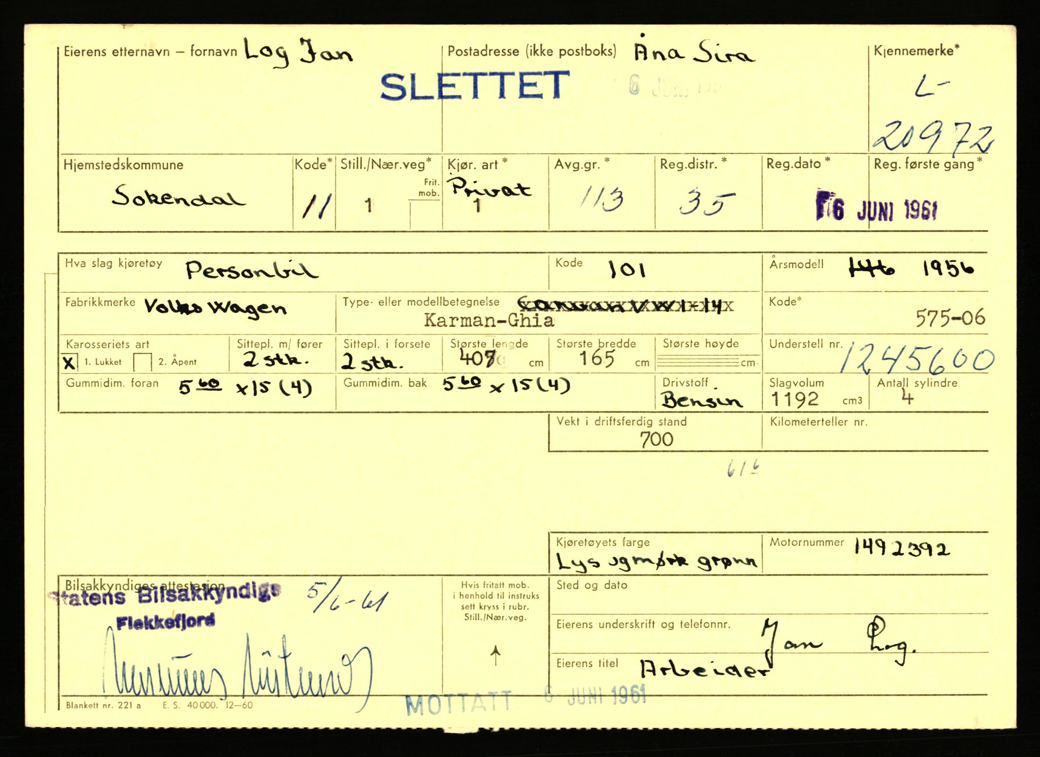 Stavanger trafikkstasjon, AV/SAST-A-101942/0/F/L0037: L-20500 - L-21499, 1930-1971, s. 1457