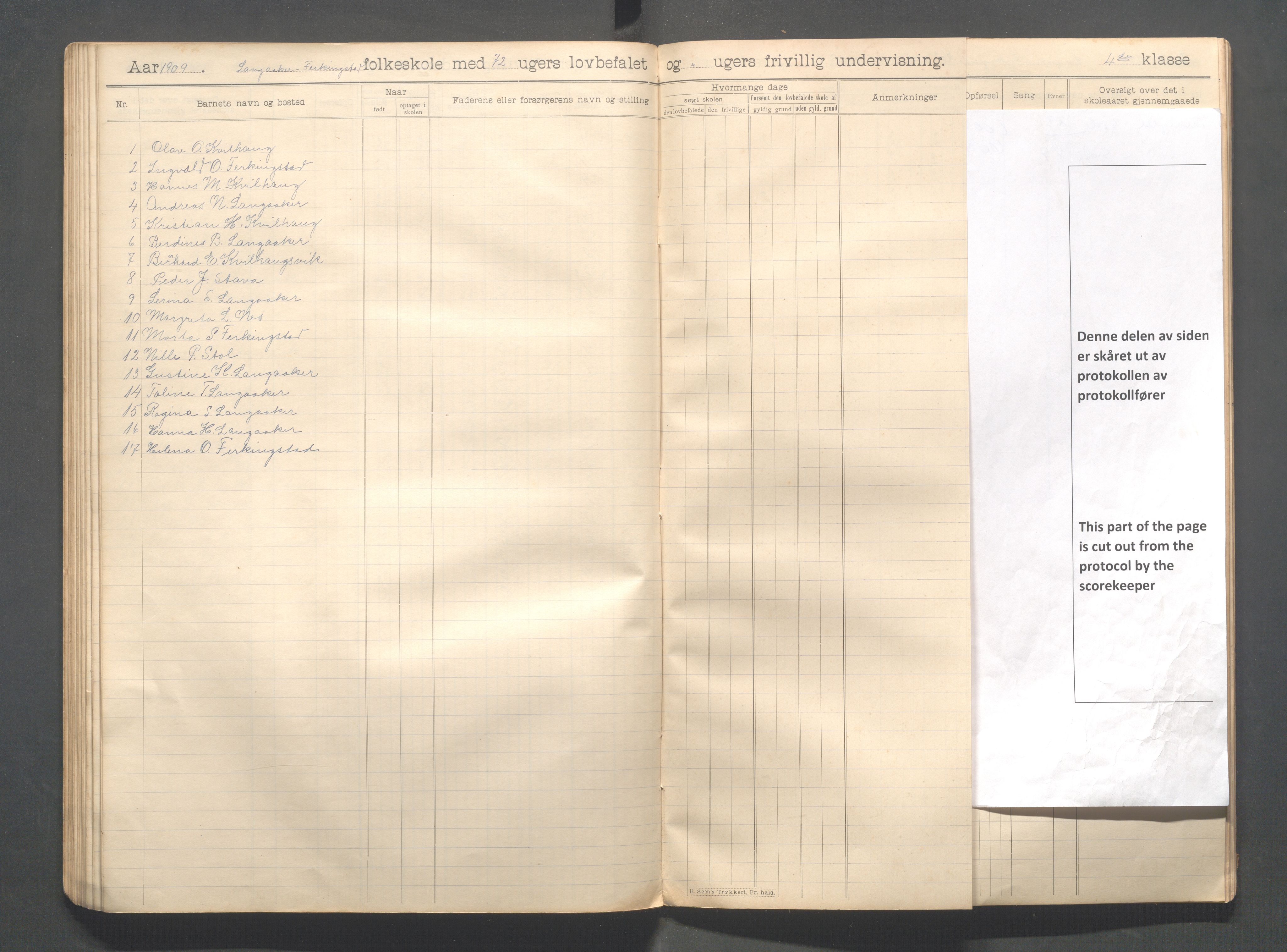 Skudenes kommune - Langåker - Ferkingstad skole, IKAR/A-303/H/L0002: Skoleprotokoll 1.-6. kl., 1903-1910, s. 77