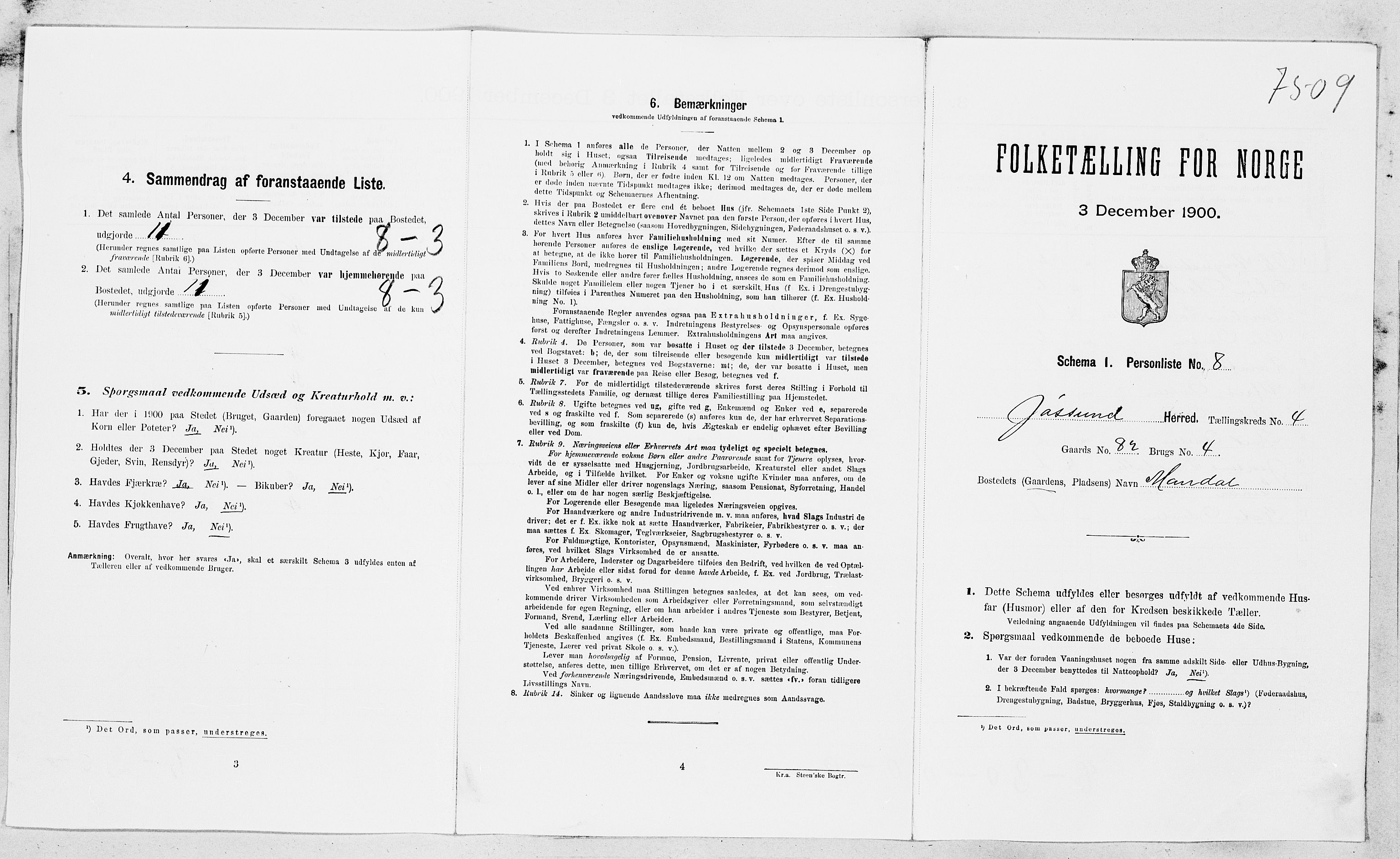 SAT, Folketelling 1900 for 1629 Jøssund herred, 1900, s. 439