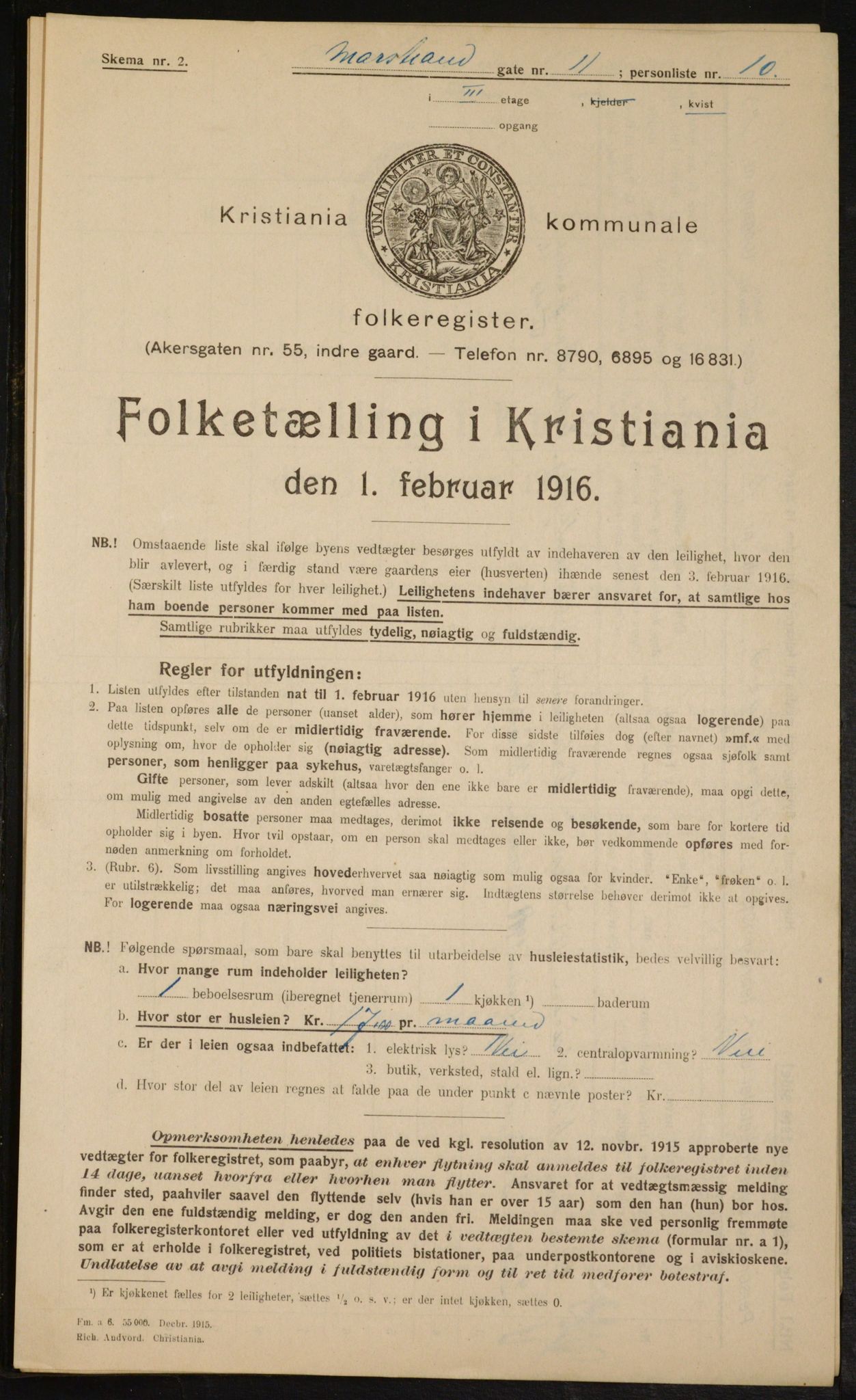 OBA, Kommunal folketelling 1.2.1916 for Kristiania, 1916, s. 66360