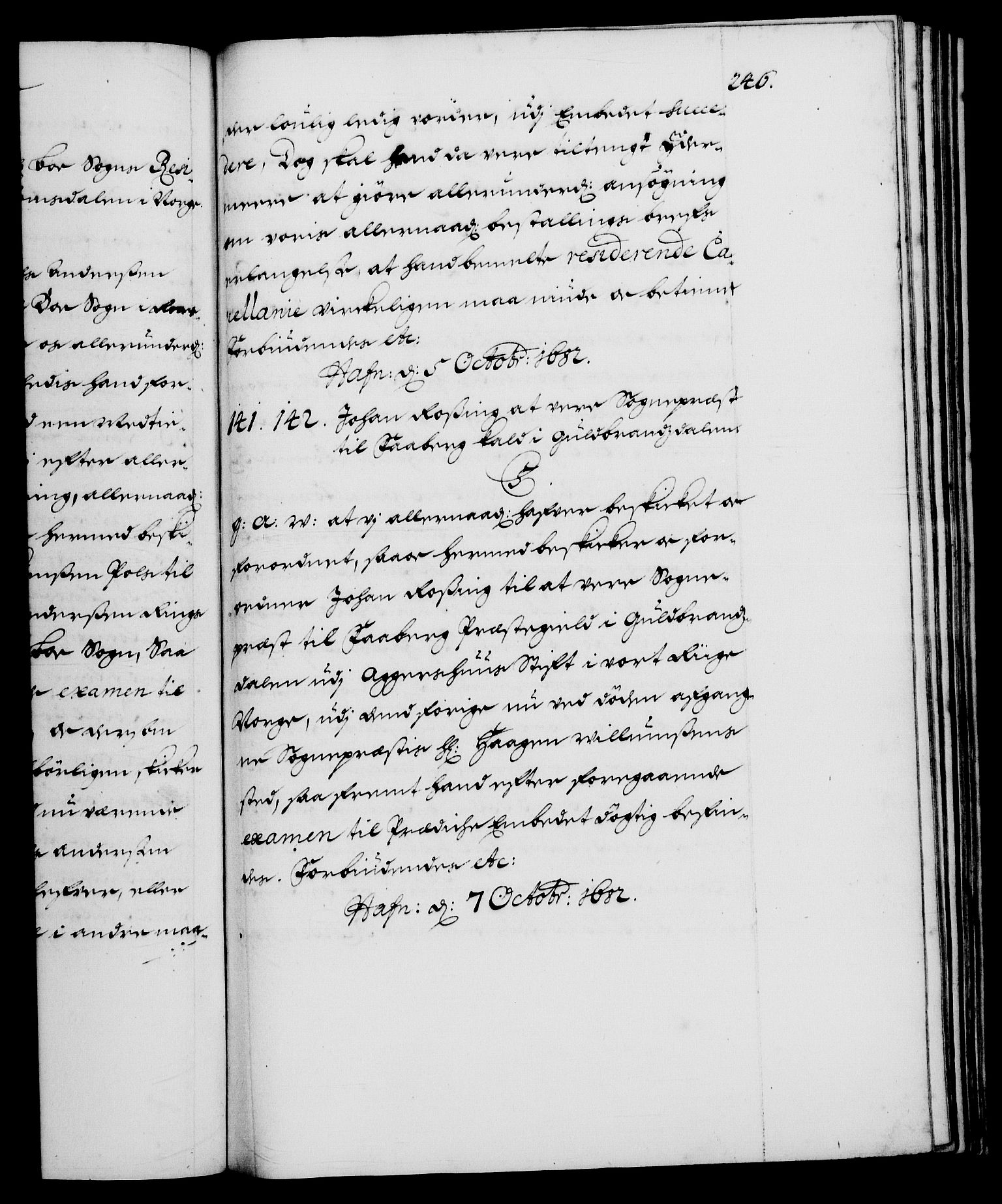 Danske Kanselli 1572-1799, RA/EA-3023/F/Fc/Fca/Fcaa/L0013: Norske registre (mikrofilm), 1681-1684, s. 246a