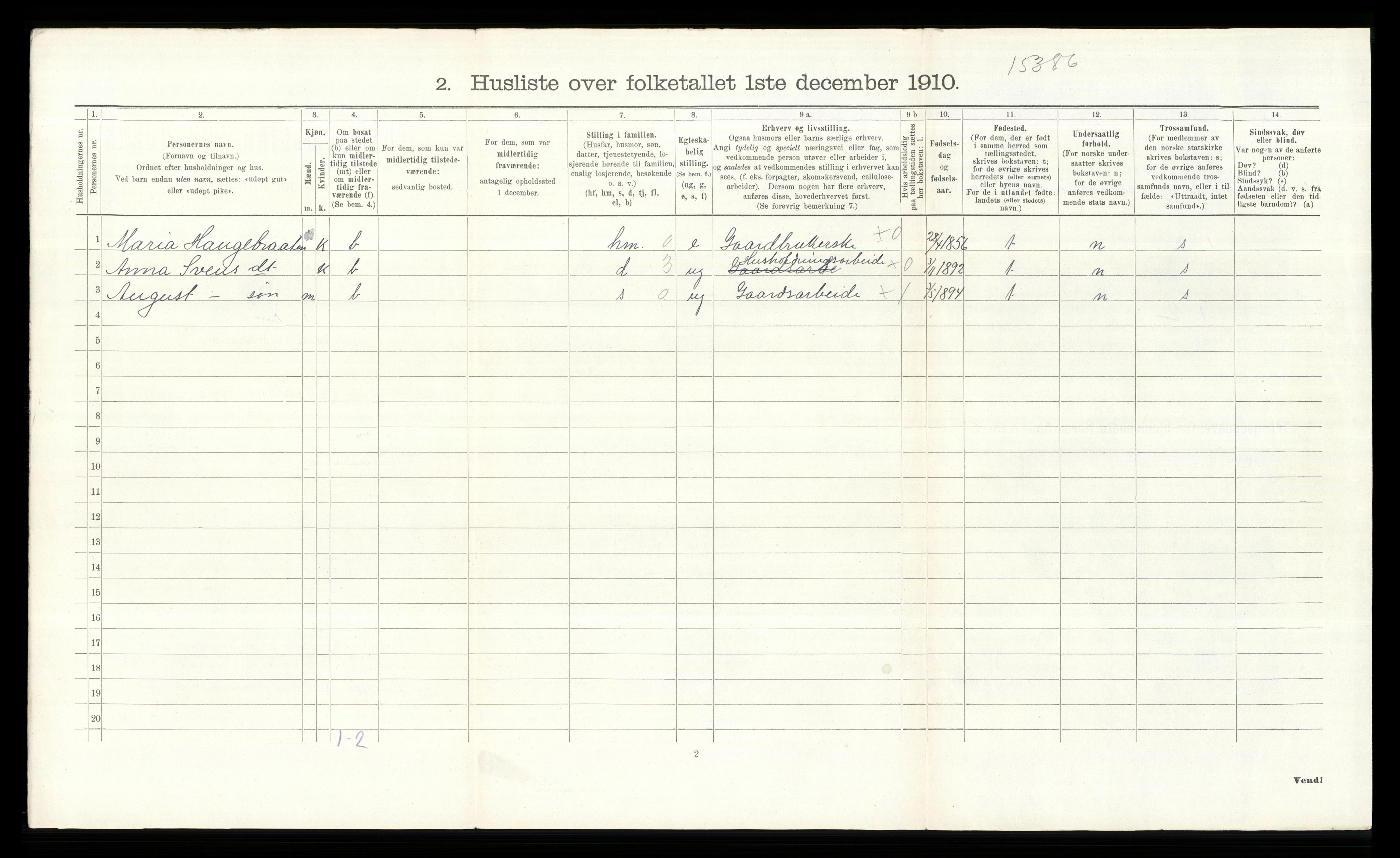 RA, Folketelling 1910 for 0540 Sør-Aurdal herred, 1910, s. 1194