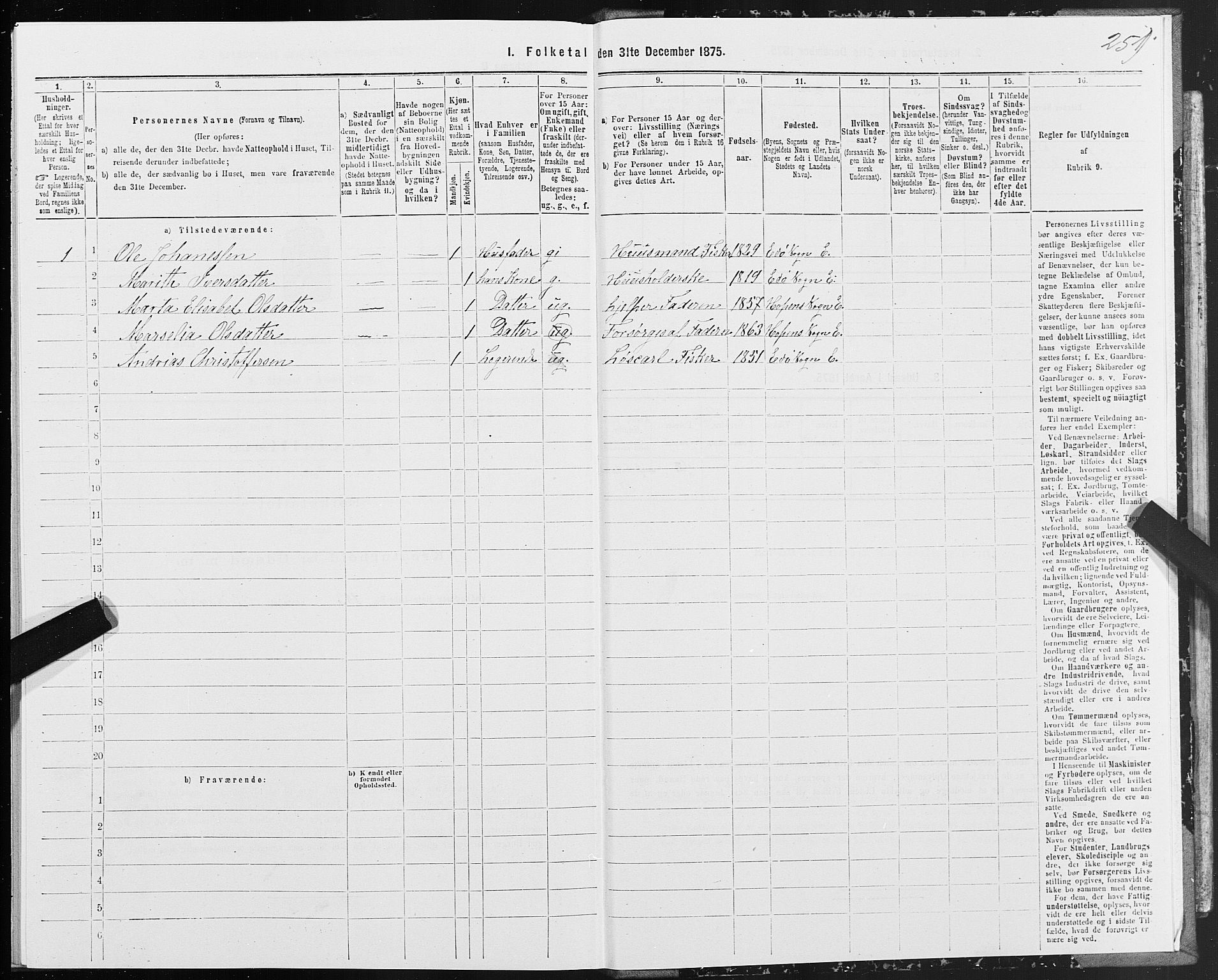 SAT, Folketelling 1875 for 1573P Edøy prestegjeld, 1875, s. 1251