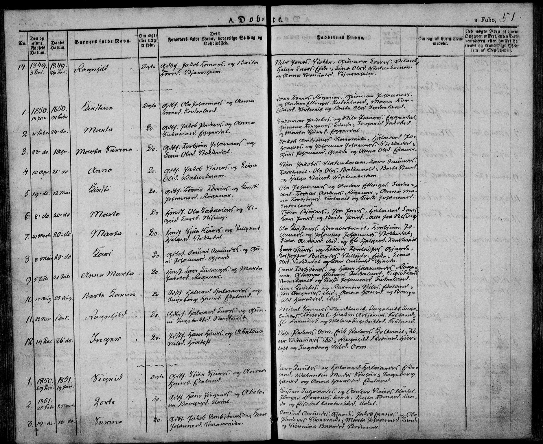 Skjold sokneprestkontor, AV/SAST-A-101847/H/Ha/Haa/L0005: Ministerialbok nr. A 5, 1830-1856, s. 51