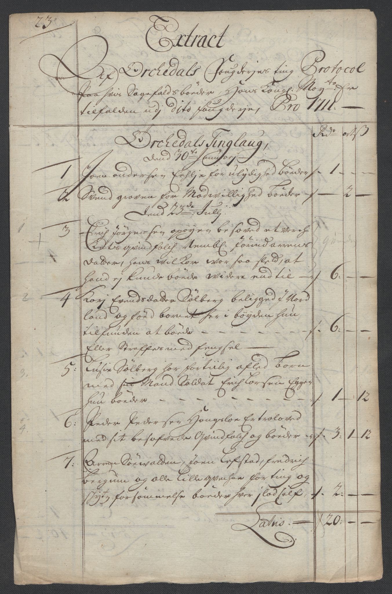 Rentekammeret inntil 1814, Reviderte regnskaper, Fogderegnskap, RA/EA-4092/R60/L3961: Fogderegnskap Orkdal og Gauldal, 1711, s. 252
