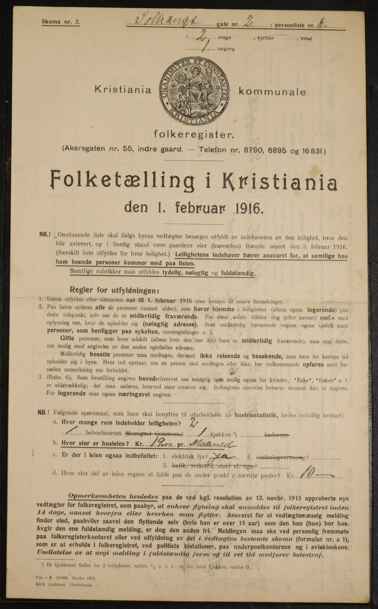 OBA, Kommunal folketelling 1.2.1916 for Kristiania, 1916, s. 101889