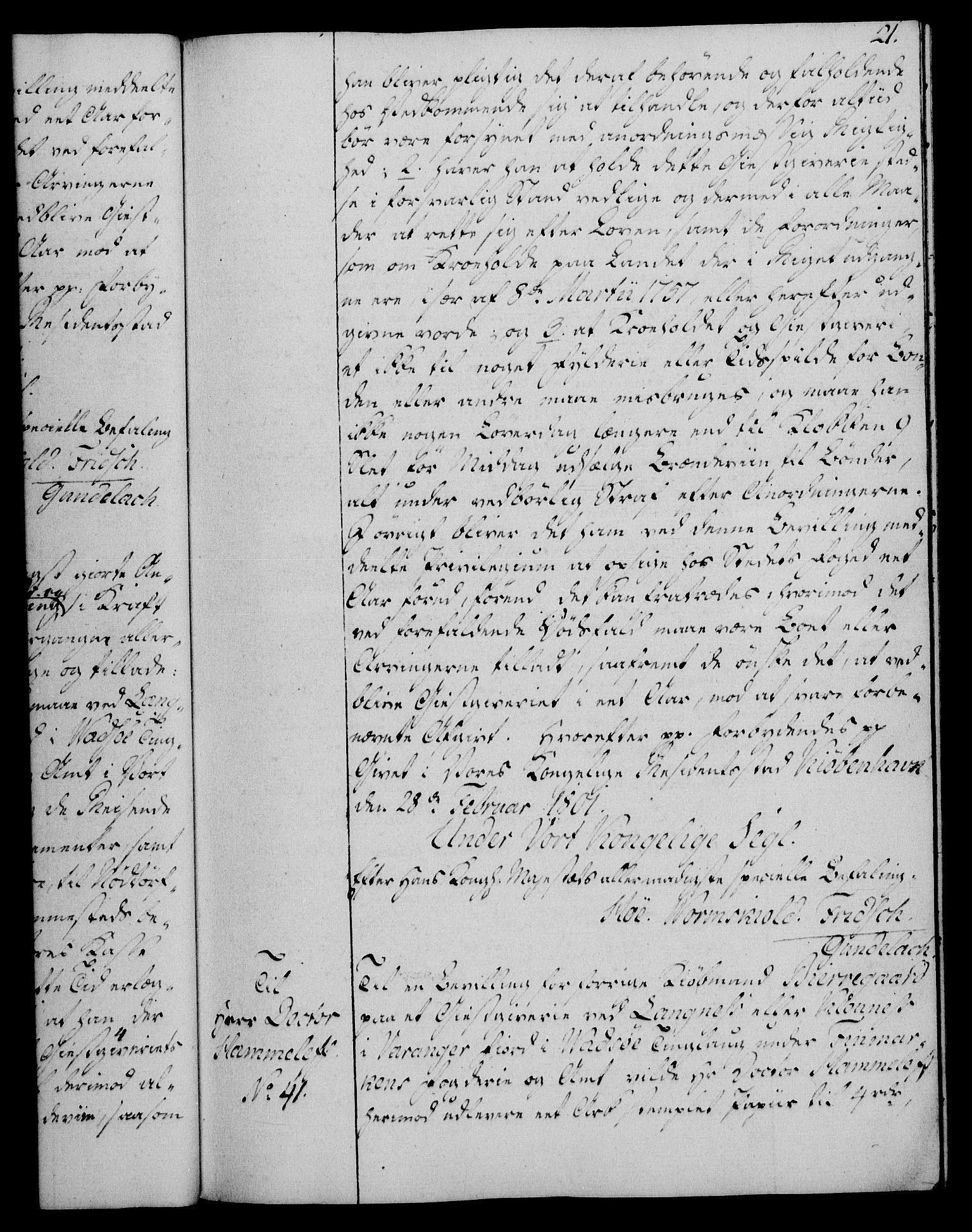 Rentekammeret, Kammerkanselliet, AV/RA-EA-3111/G/Gg/Gga/L0017: Norsk ekspedisjonsprotokoll med register (merket RK 53.17), 1801-1803, s. 21