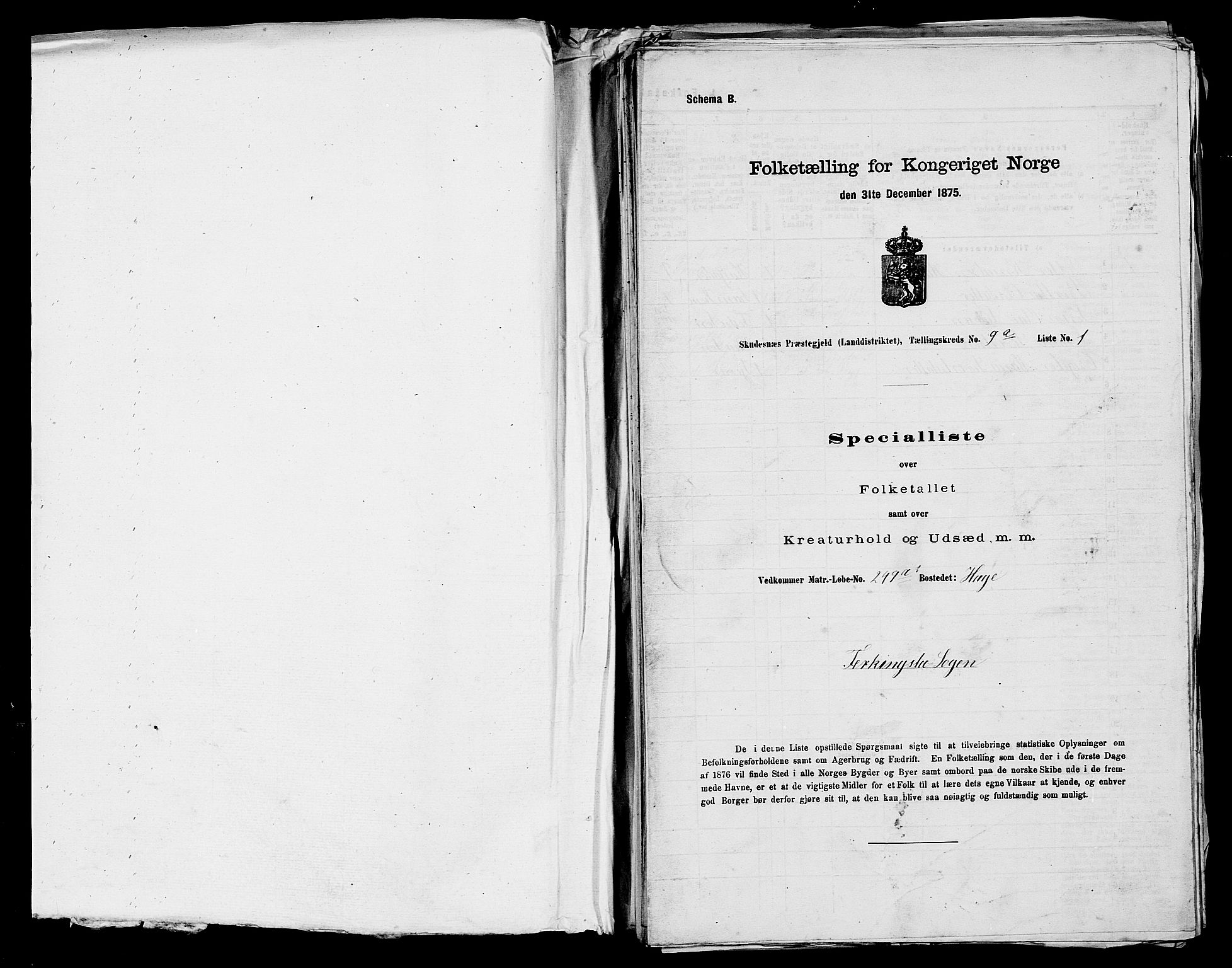 SAST, Folketelling 1875 for 1150L Skudenes prestegjeld, Falnes sokn, Åkra sokn og Ferkingstad sokn, 1875, s. 1141