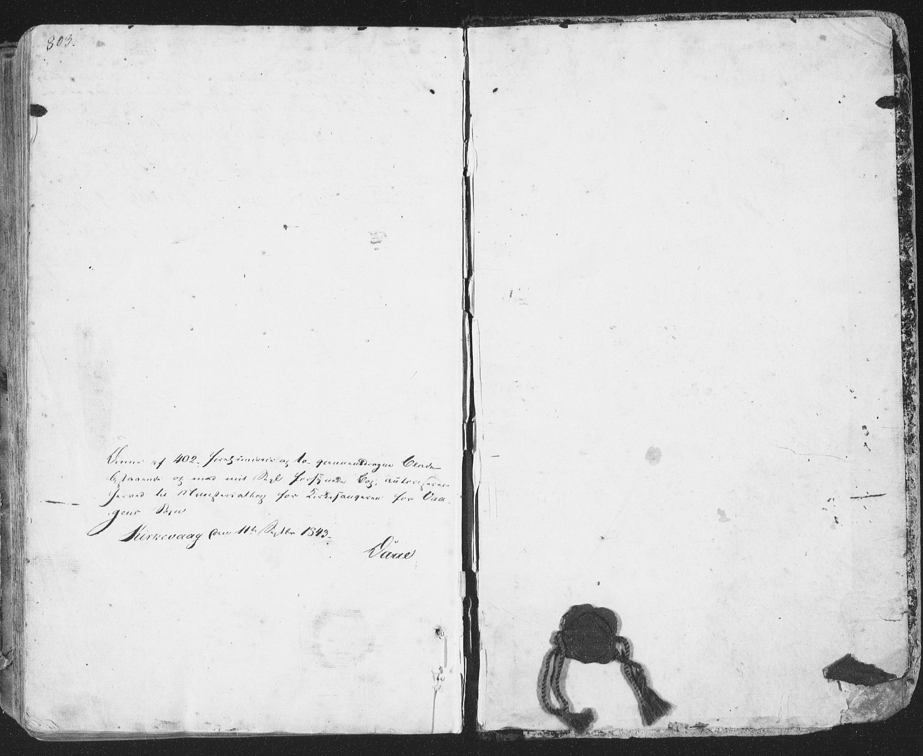Ministerialprotokoller, klokkerbøker og fødselsregistre - Nordland, AV/SAT-A-1459/874/L1072: Klokkerbok nr. 874C01, 1843-1859, s. 803-804