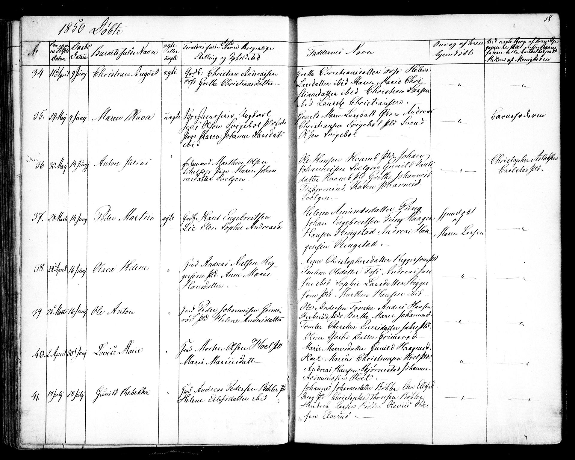 Hobøl prestekontor Kirkebøker, AV/SAO-A-2002/F/Fa/L0003: Ministerialbok nr. I 3, 1842-1864, s. 58