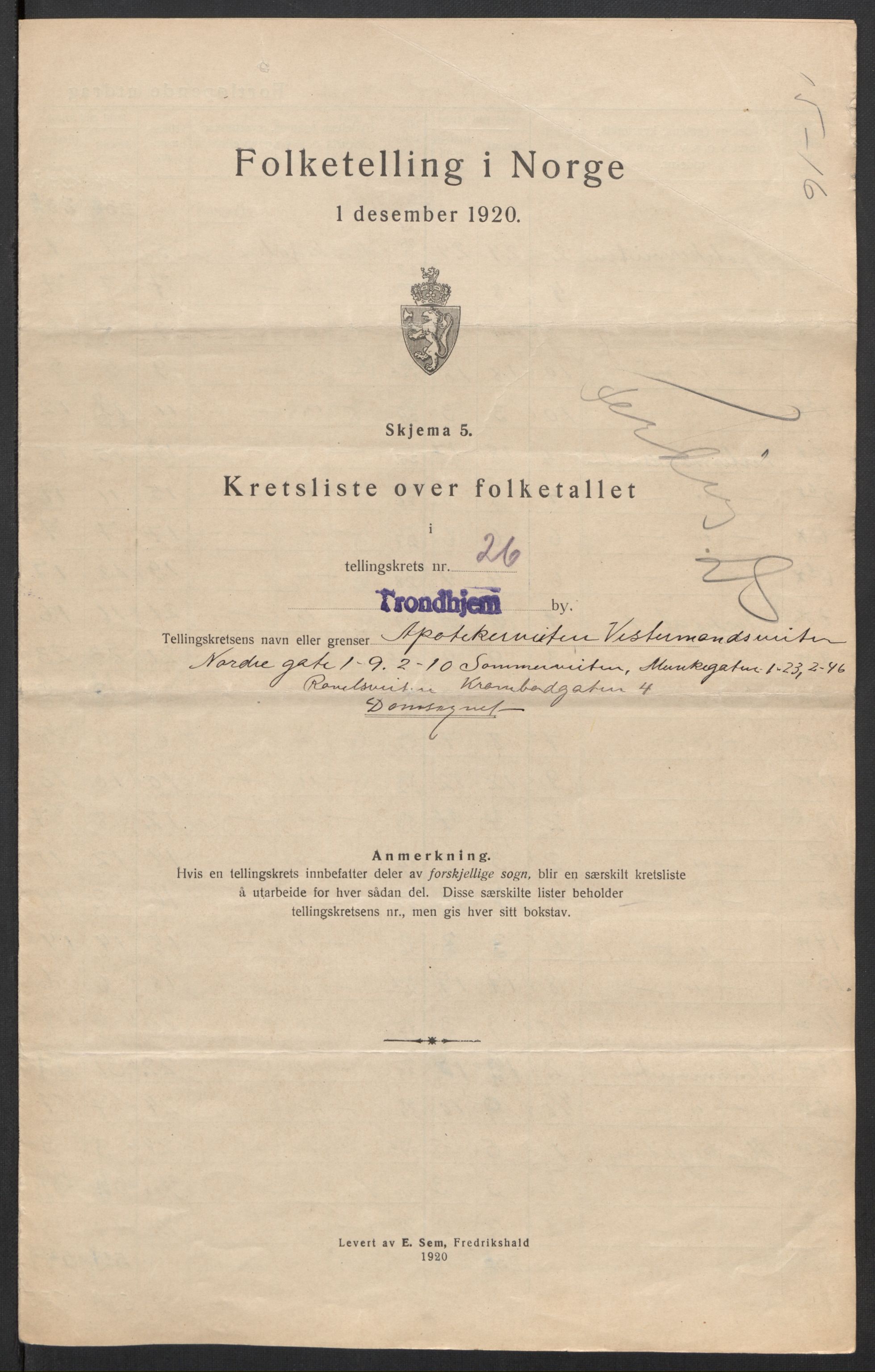 SAT, Folketelling 1920 for 1601 Trondheim kjøpstad, 1920, s. 92