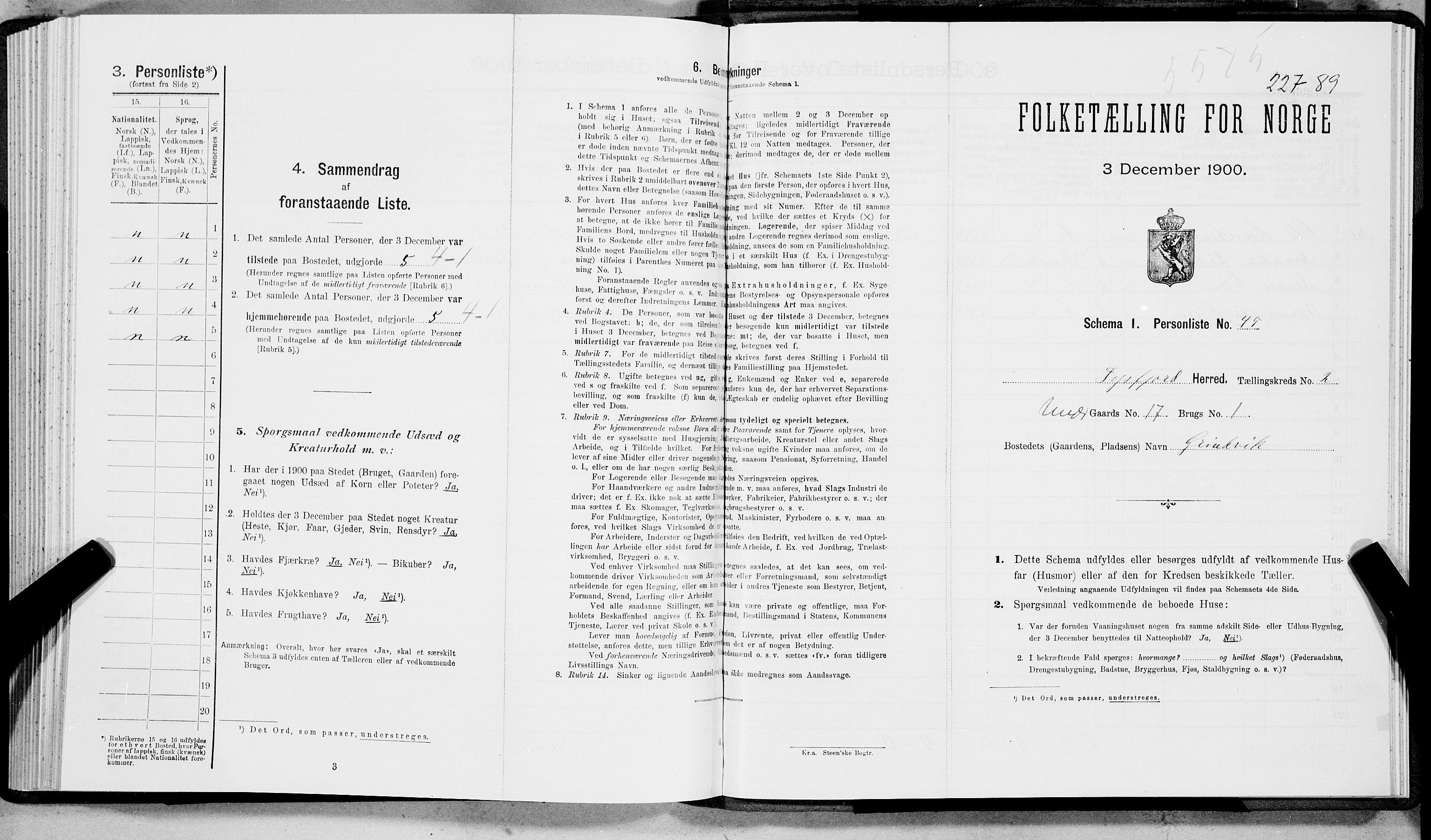 SAT, Folketelling 1900 for 1850 Tysfjord herred, 1900, s. 240