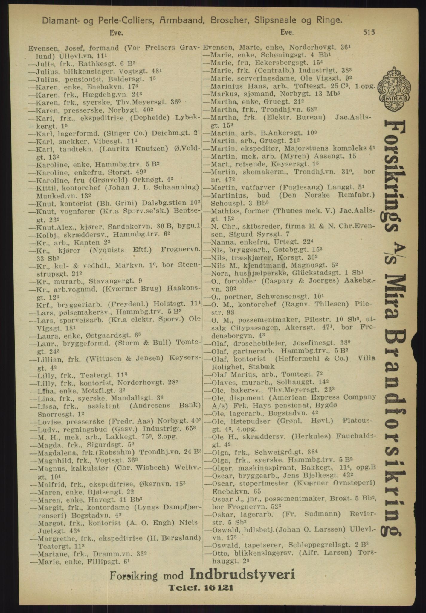 Kristiania/Oslo adressebok, PUBL/-, 1918, s. 540