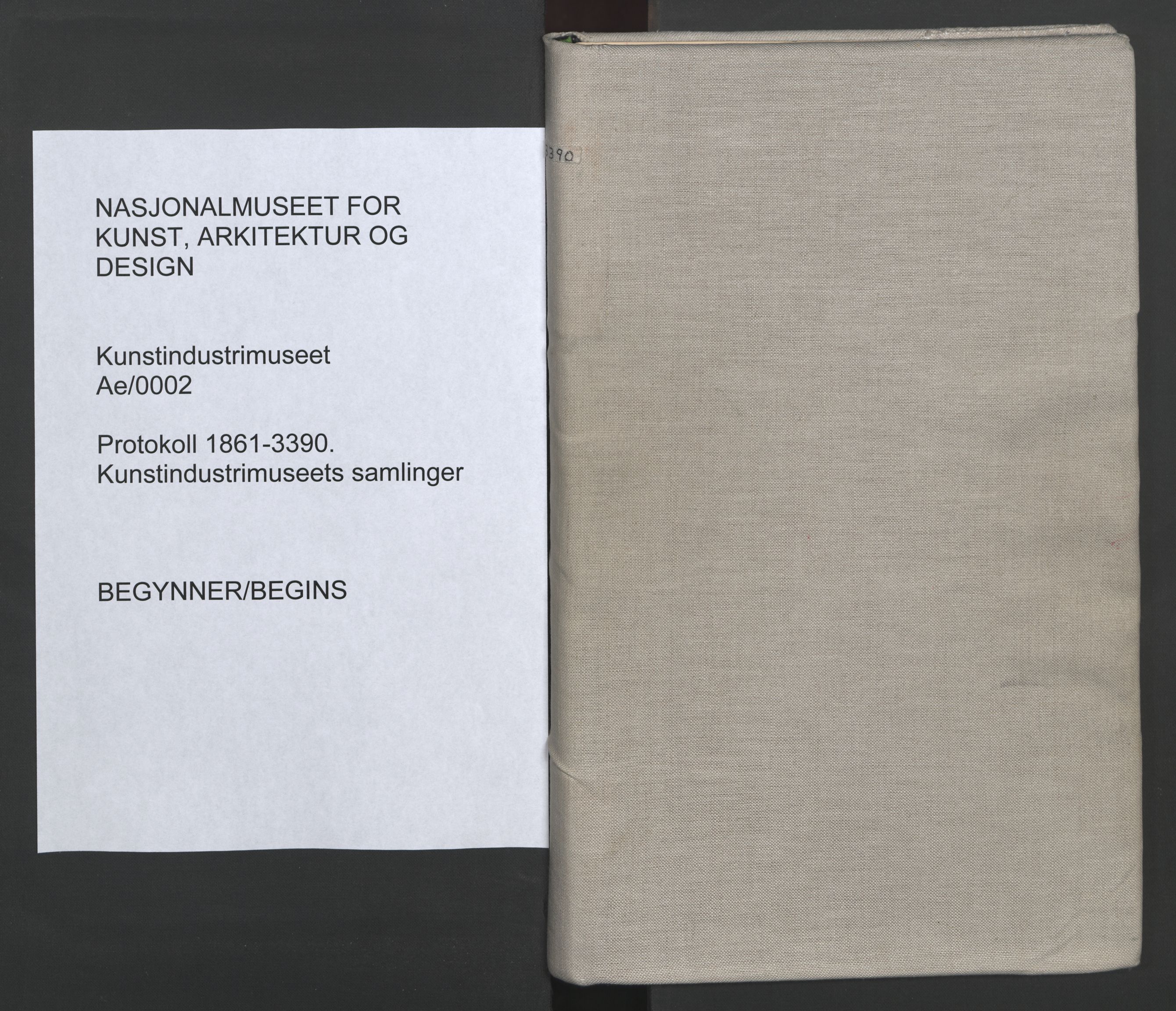 Kunstindustrimuseet i Oslo, NMFK/KIM-1001/A/Ae/L0002: Protokoll 1861-3390. Kunstindustrimuseets samlinger, 1882-1891, s. 1