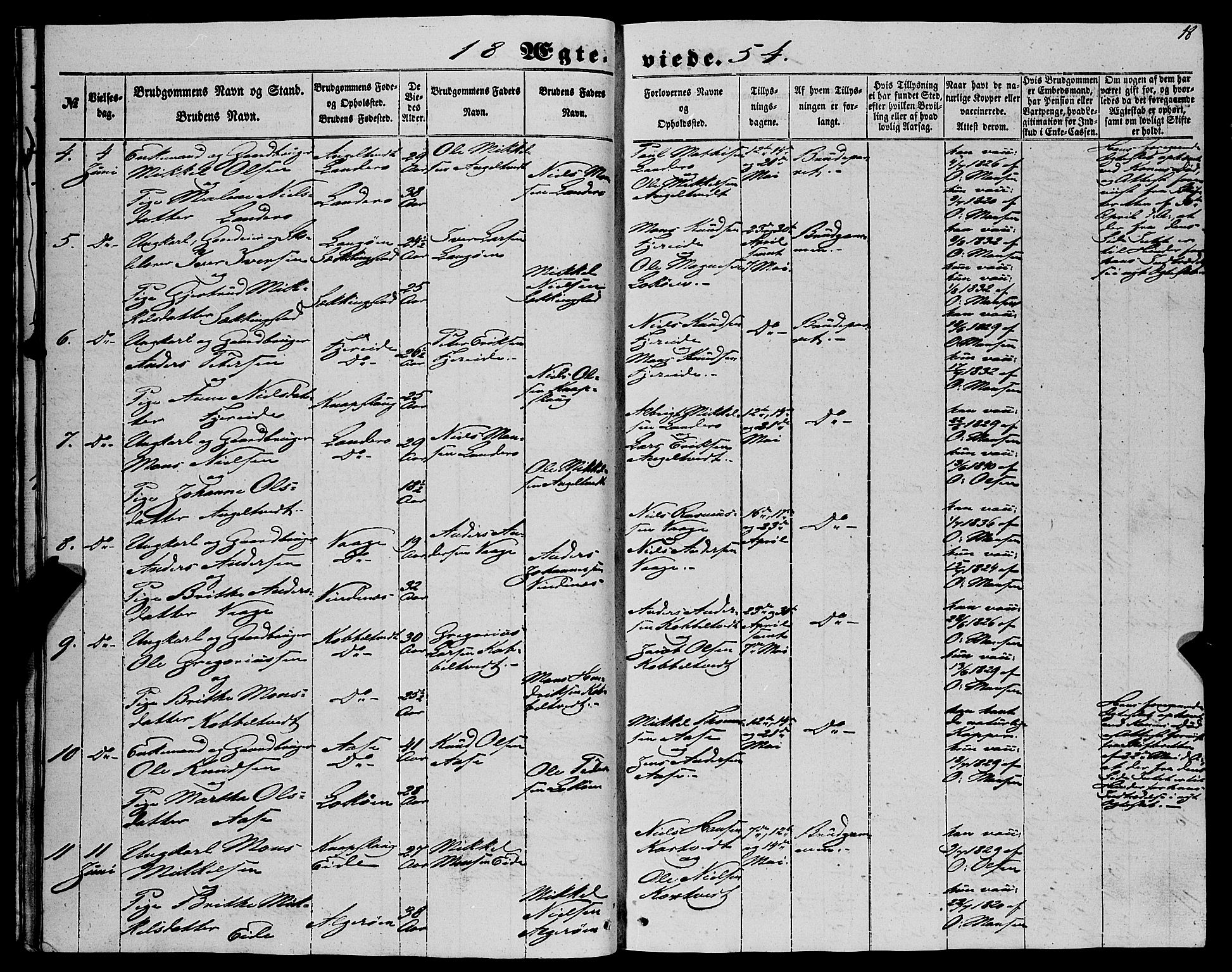 Fjell sokneprestembete, SAB/A-75301/H/Haa: Ministerialbok nr. A 6, 1849-1877, s. 18