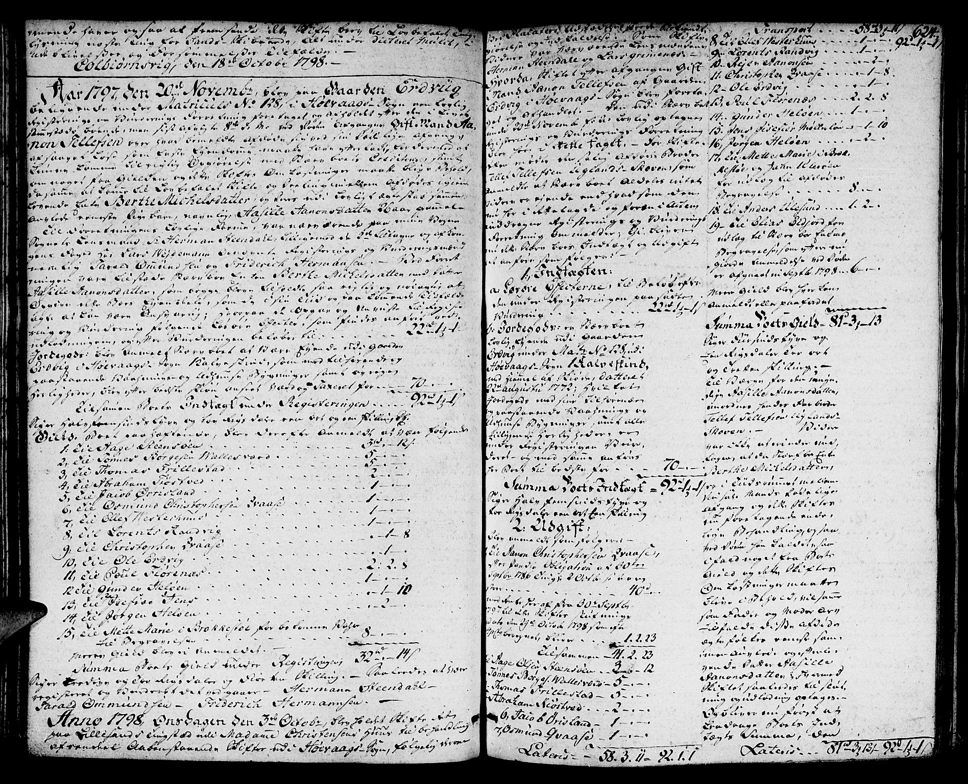 Nedenes sorenskriveri før 1824, SAK/1221-0007/H/Hc/L0042: Skifteprotokoll med register nr 29a, 1795-1800, s. 623b-624a
