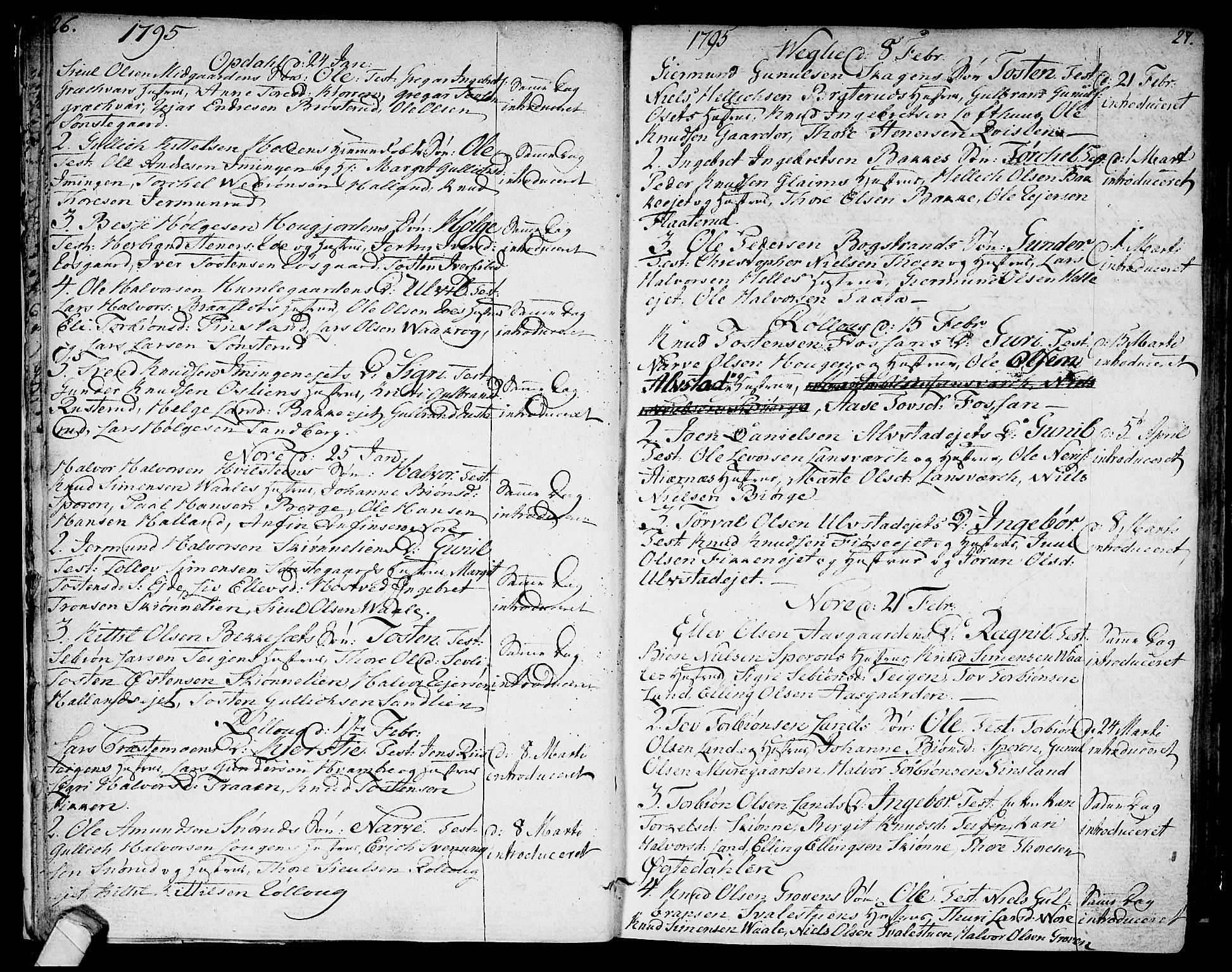 Rollag kirkebøker, AV/SAKO-A-240/F/Fa/L0005: Ministerialbok nr. I 5, 1792-1814, s. 26-27